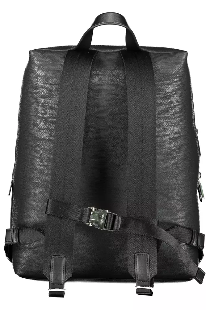 Black Polyester Men Backpack hover