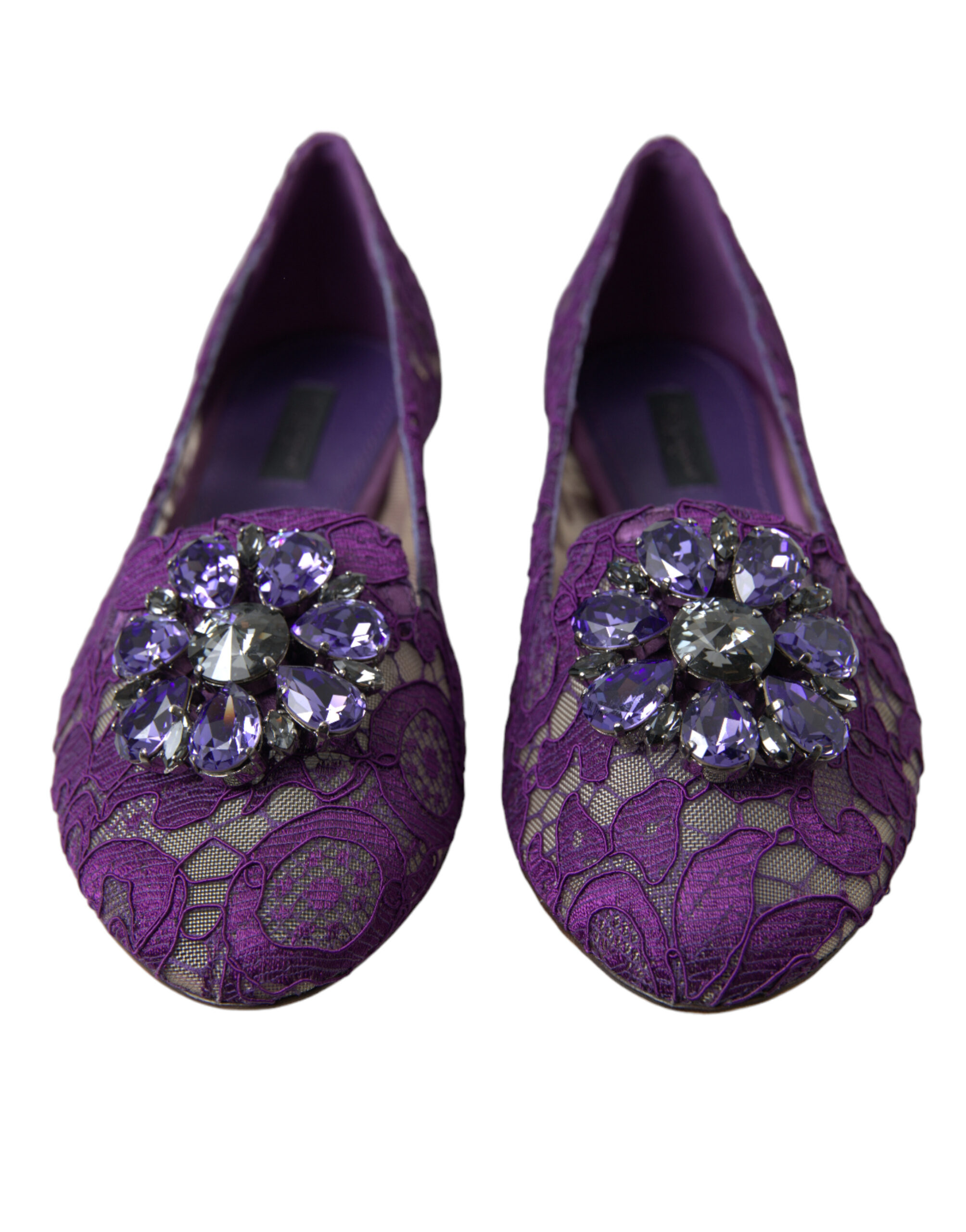 Purple Vally Taormina Lace Crystals Flats Shoes hover