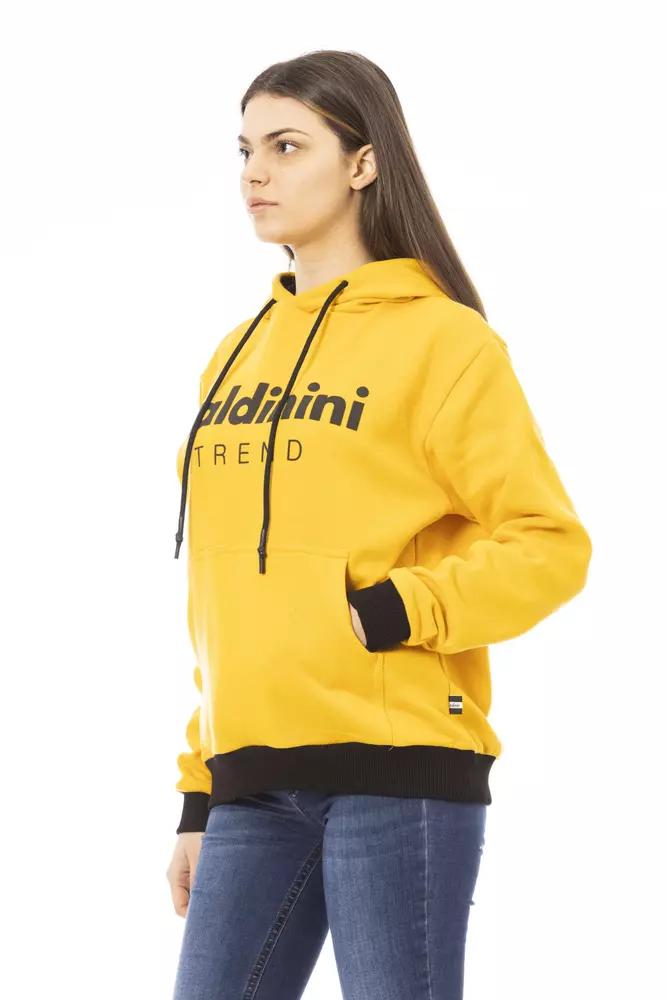 Yellow Cotton Women Hoodie hover