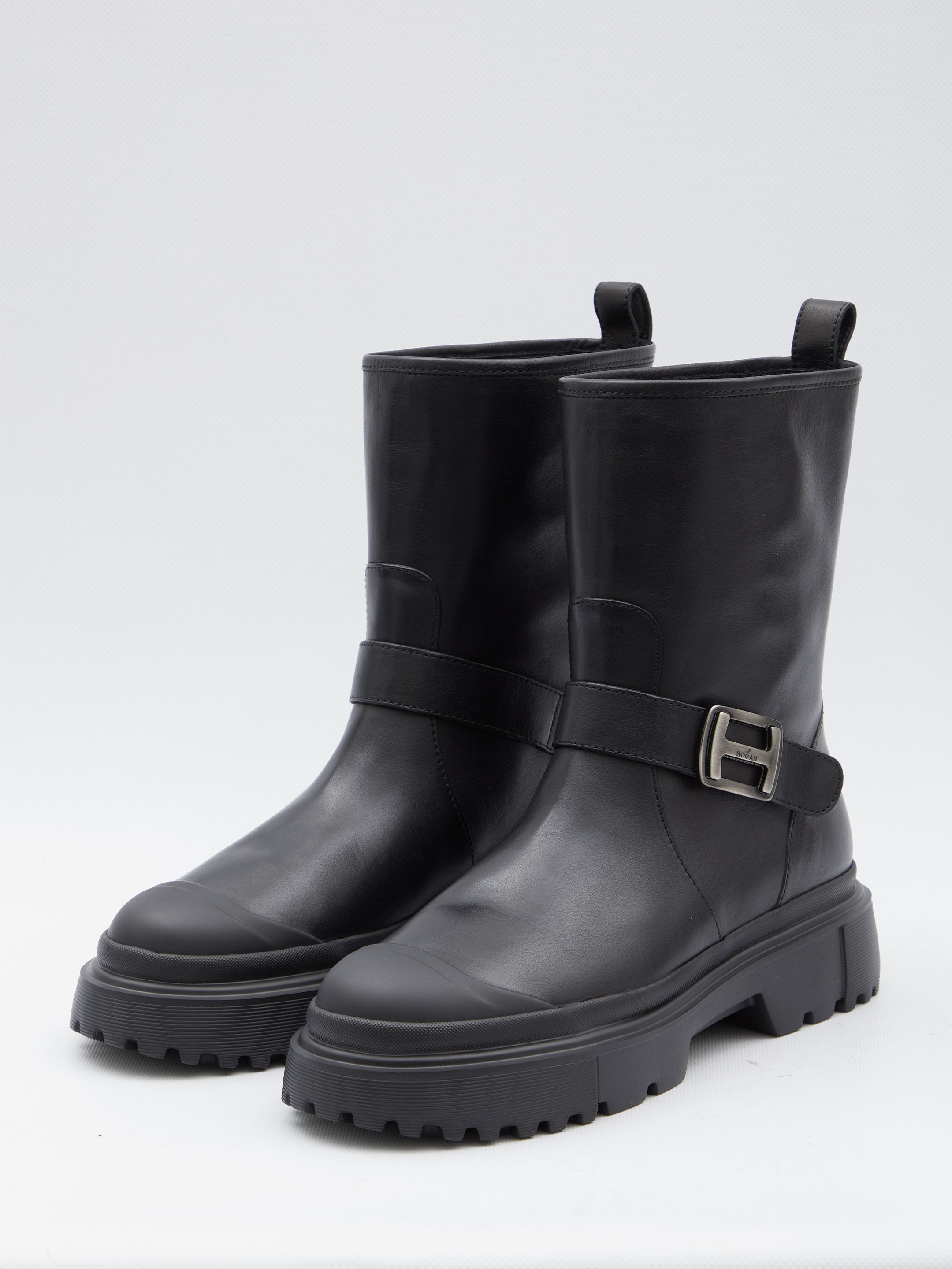 H619 Leather Biker Boot