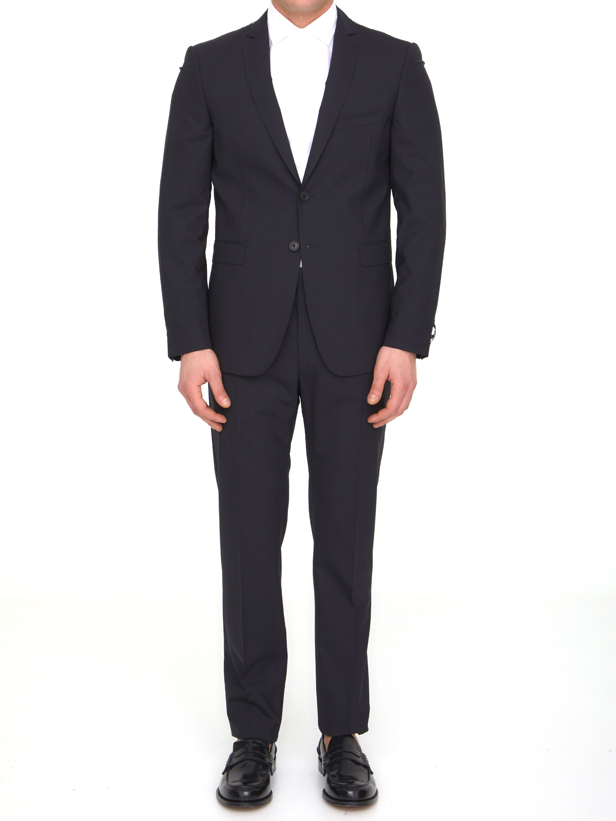 Black wool two-piece suit