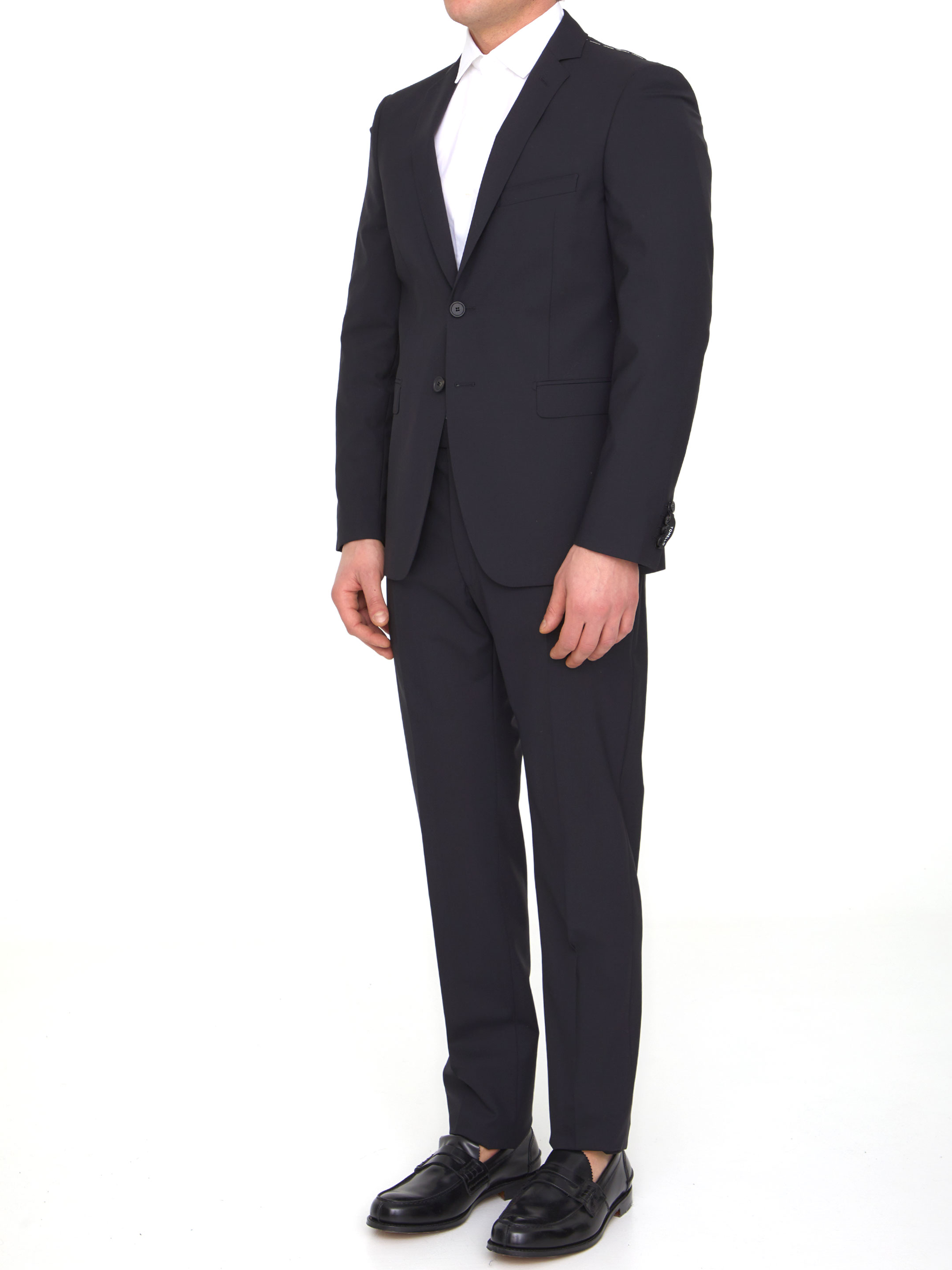 Black wool two-piece suit
