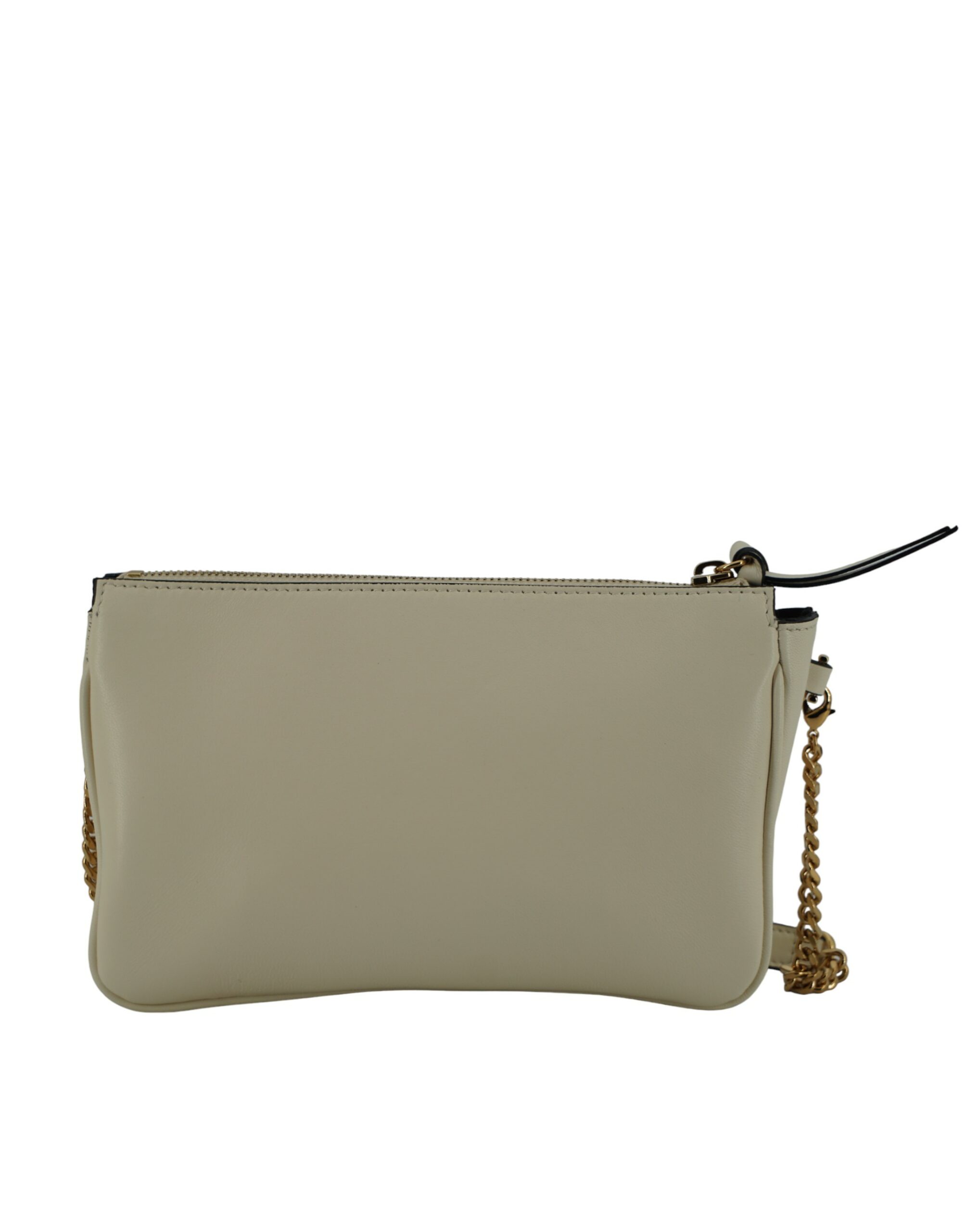 Elegant White Lamb Leather Crossbody Pouch hover