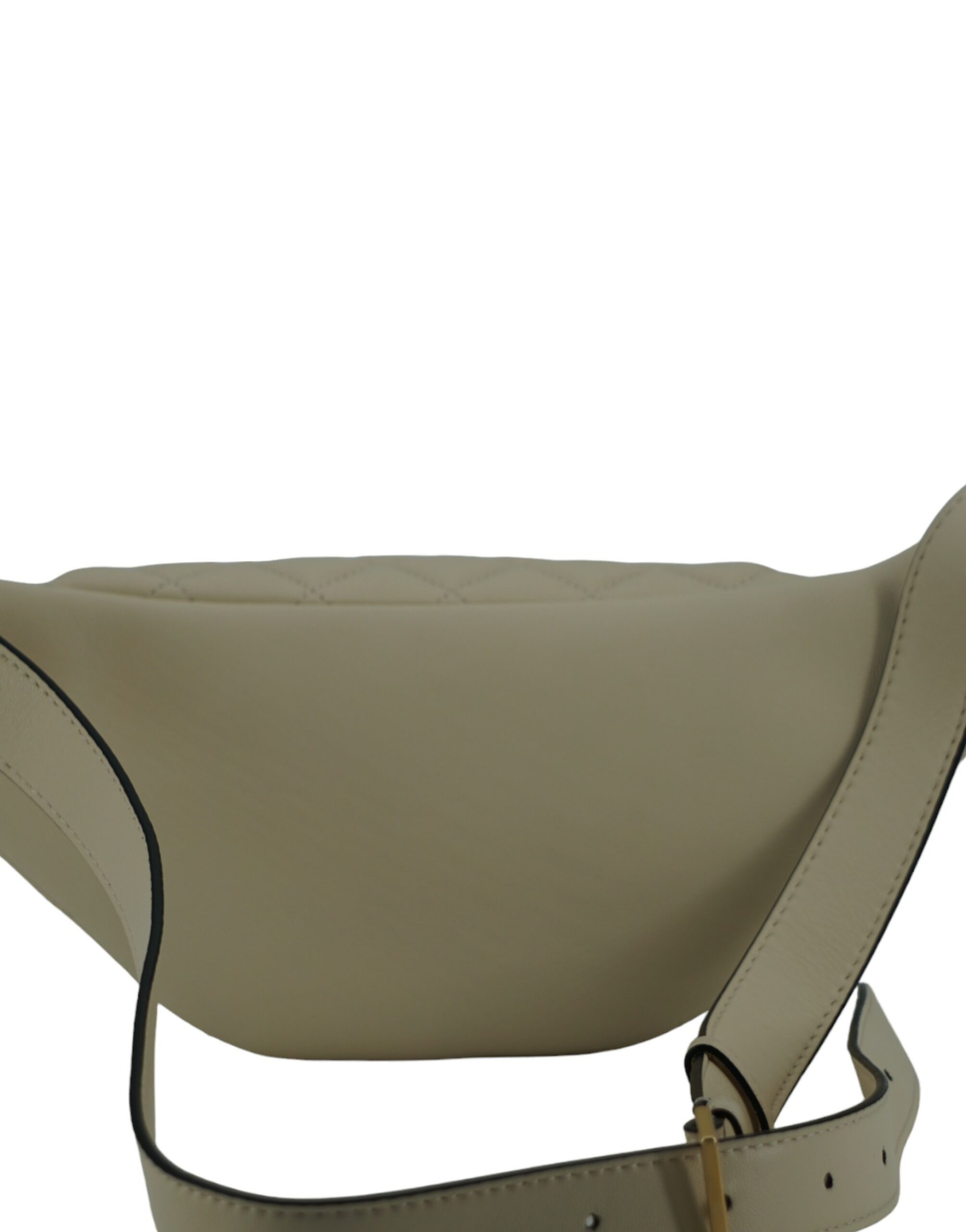 Elegant White Lamb Leather Belt Bag hover