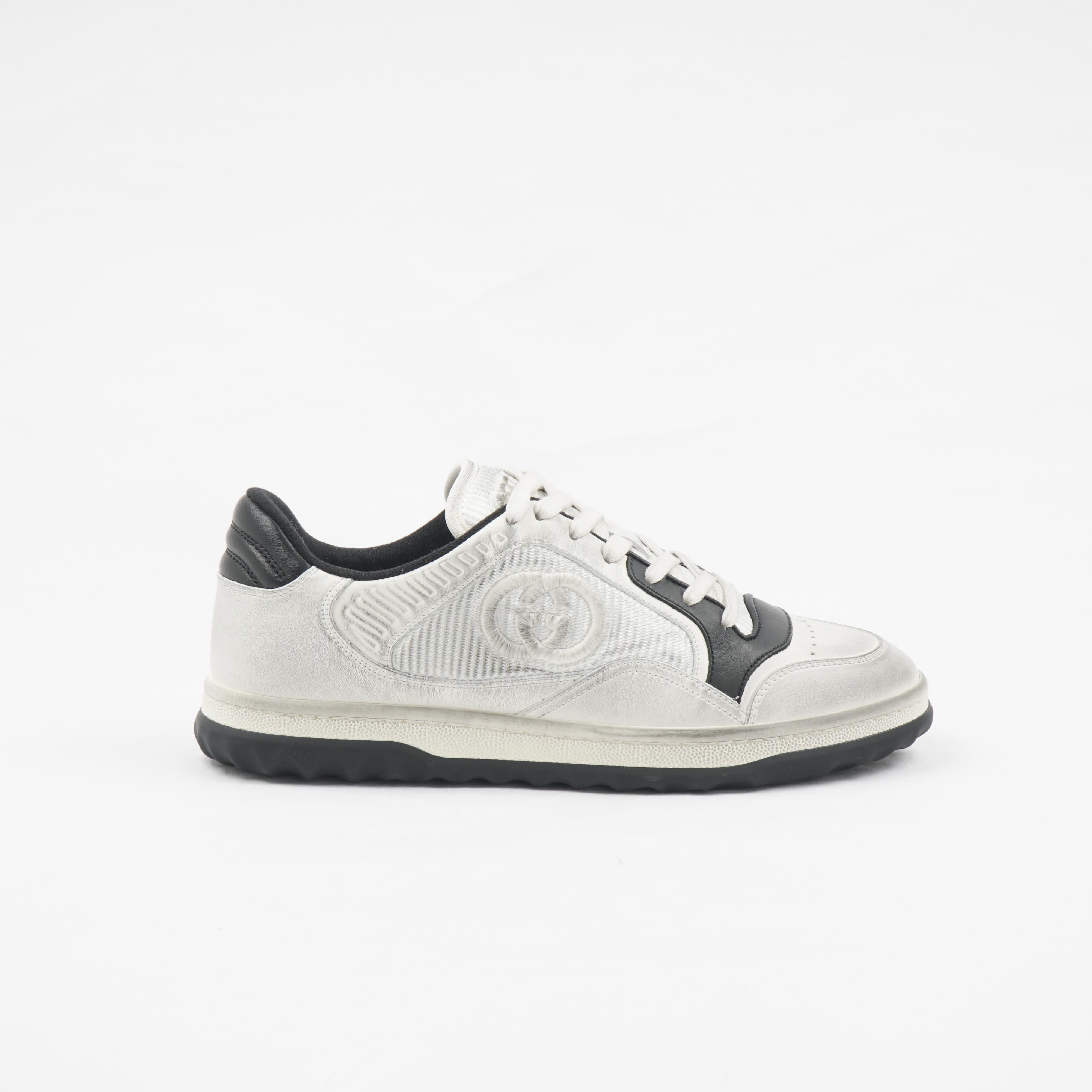 MAC80 White Black GG Flat Low Top Trainer Sneaker
