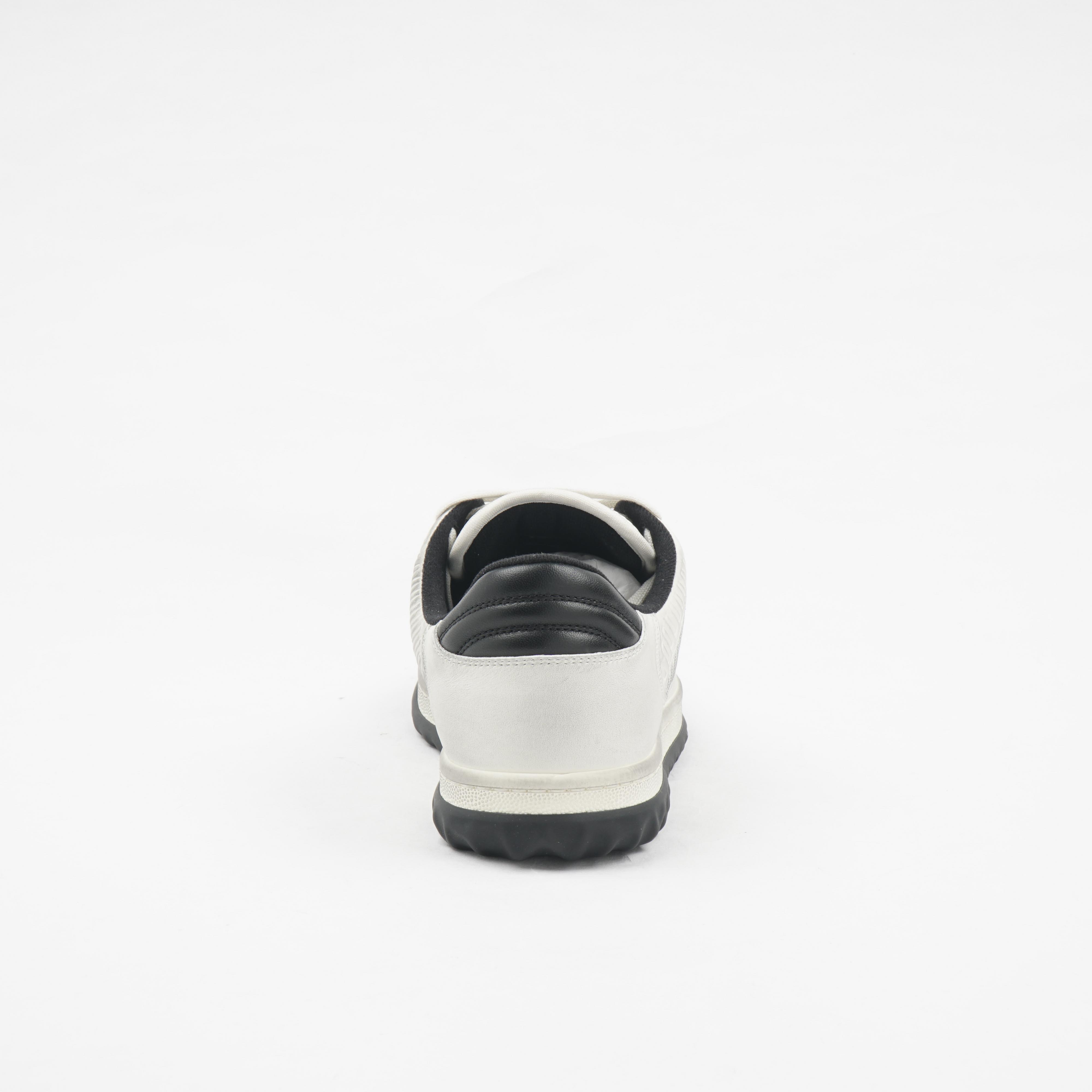 MAC80 White Black GG Flat Low Top Trainer Sneaker