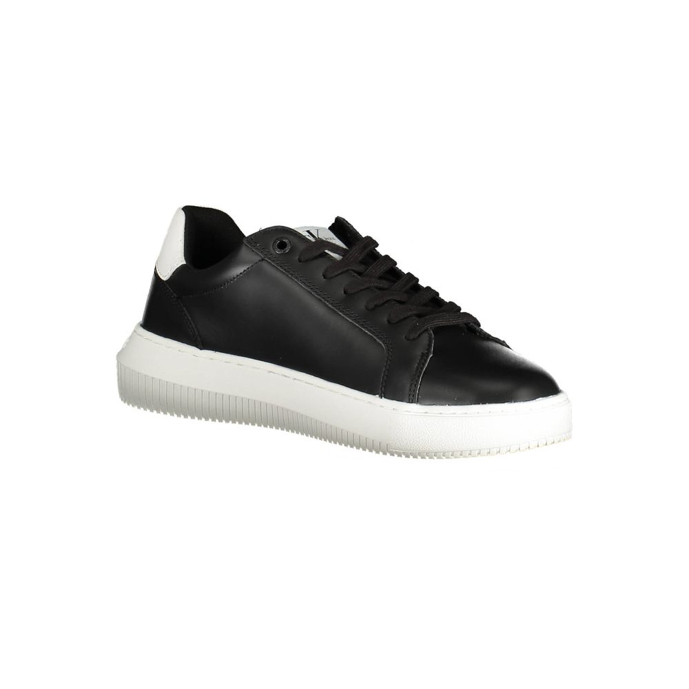 Sleek Black Lace-Up Sports Sneakers hover