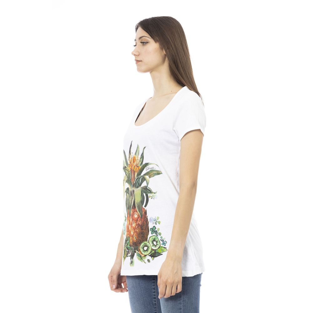 White Cotton Women T-Shirt hover