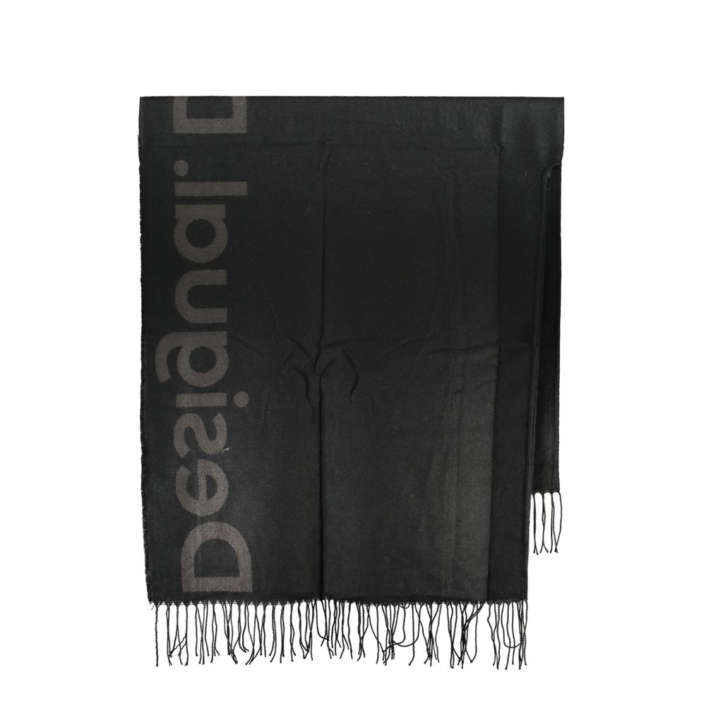 Chic Contrast Detail Poncho in Timeless Black hover