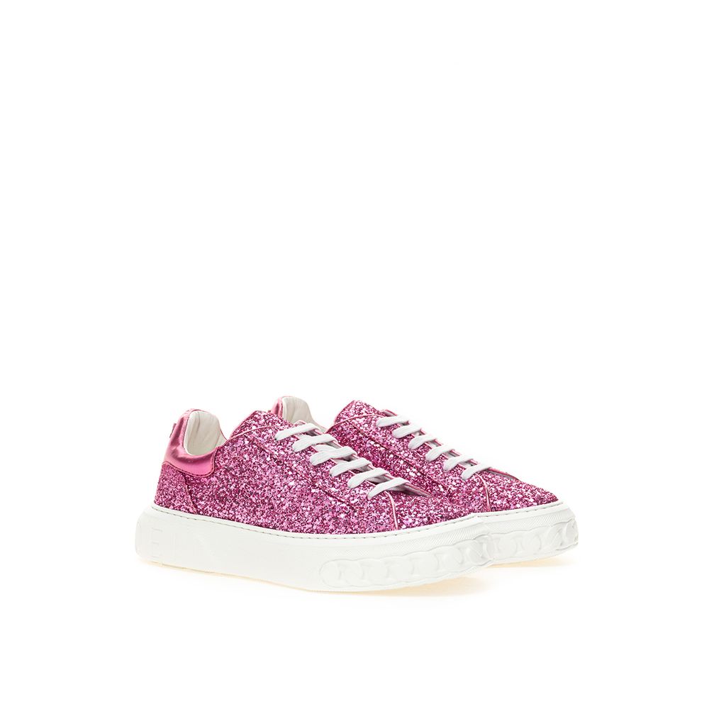 Fuchsia Elegance Leather Sneakers hover