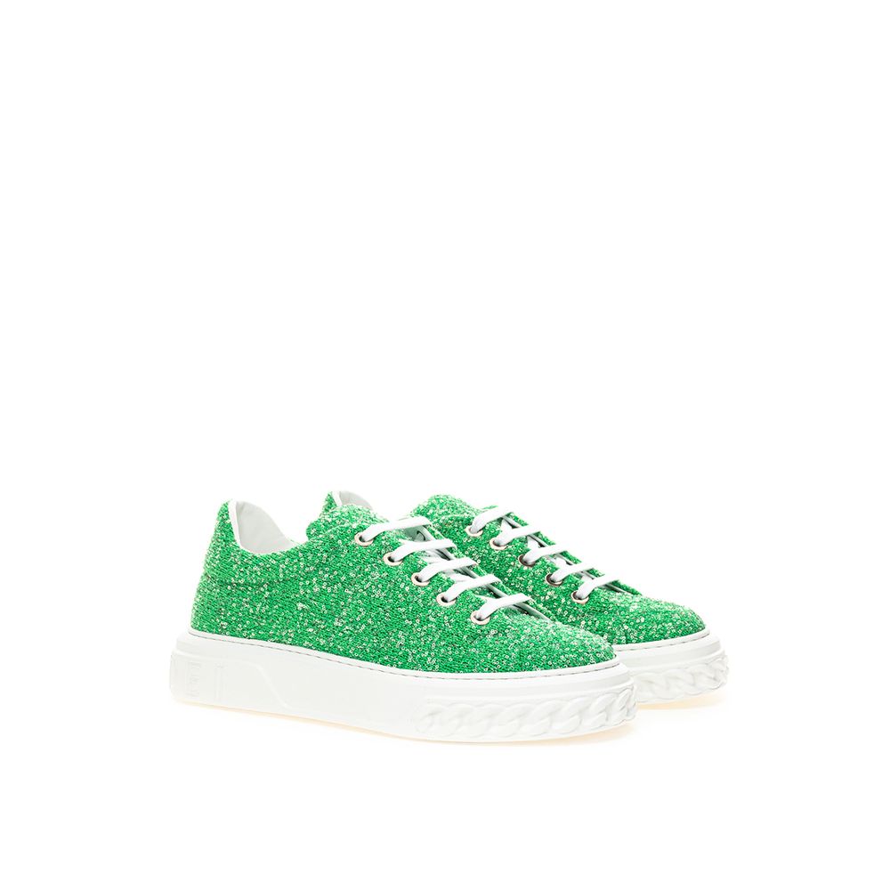 Emerald Elegance Leather Sneakers hover