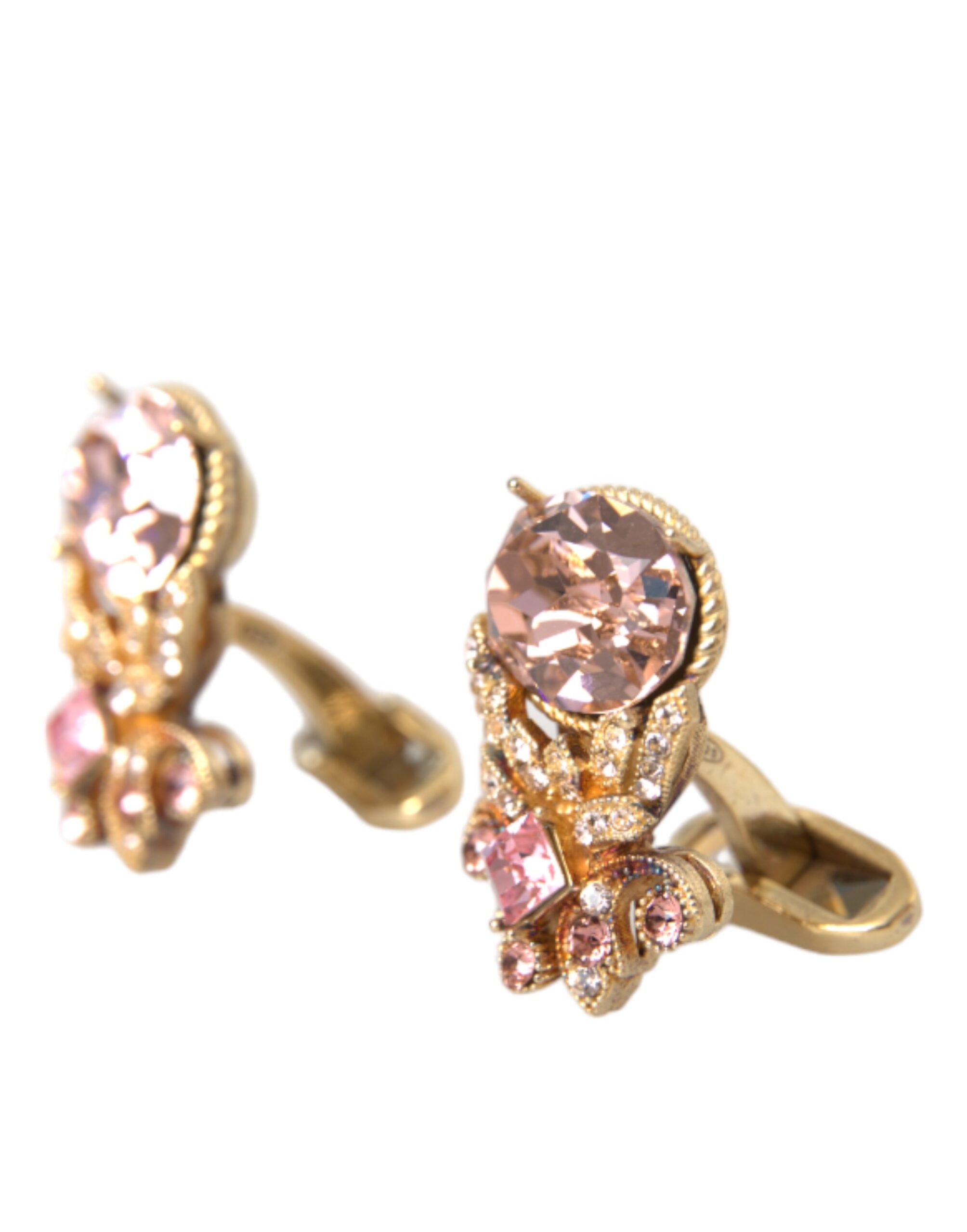 Gold Tone 925 Sterling Silver Crystal Cufflink hover