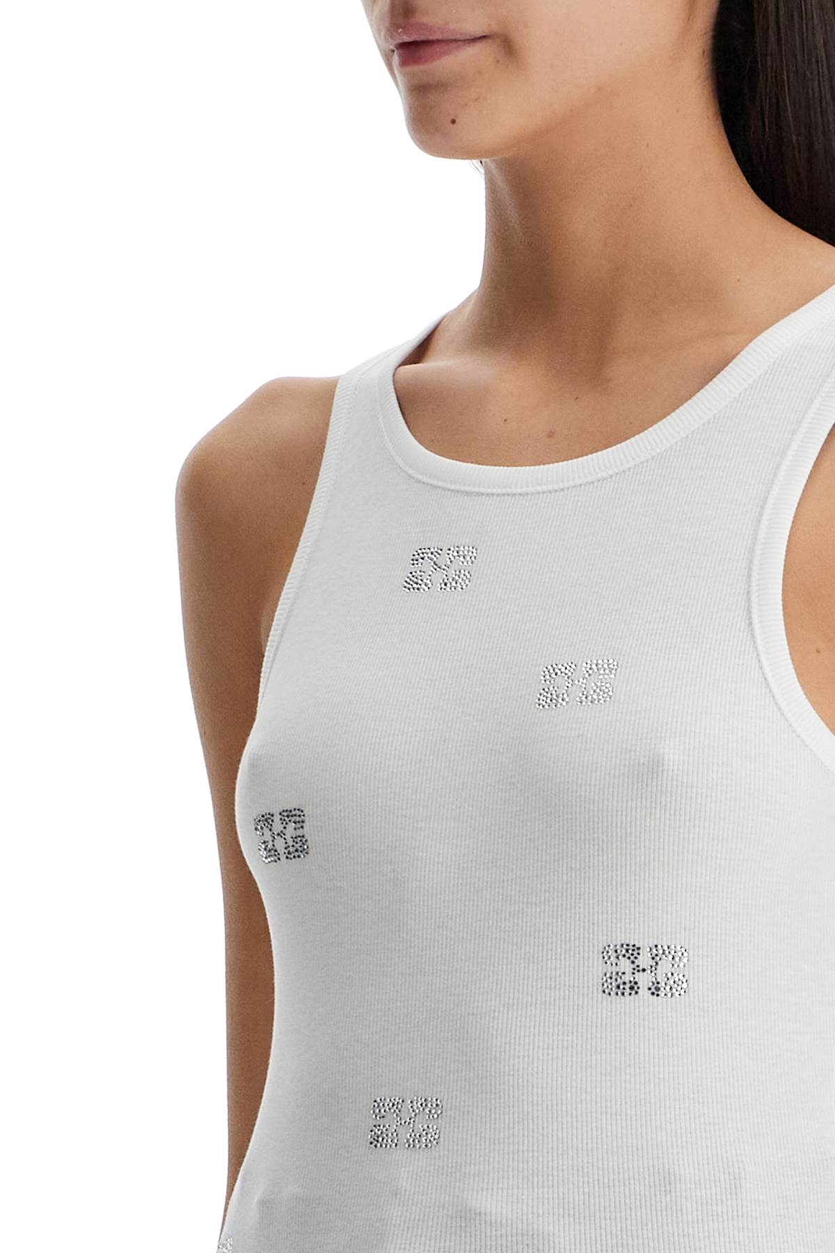 tank top with micro rhinest
