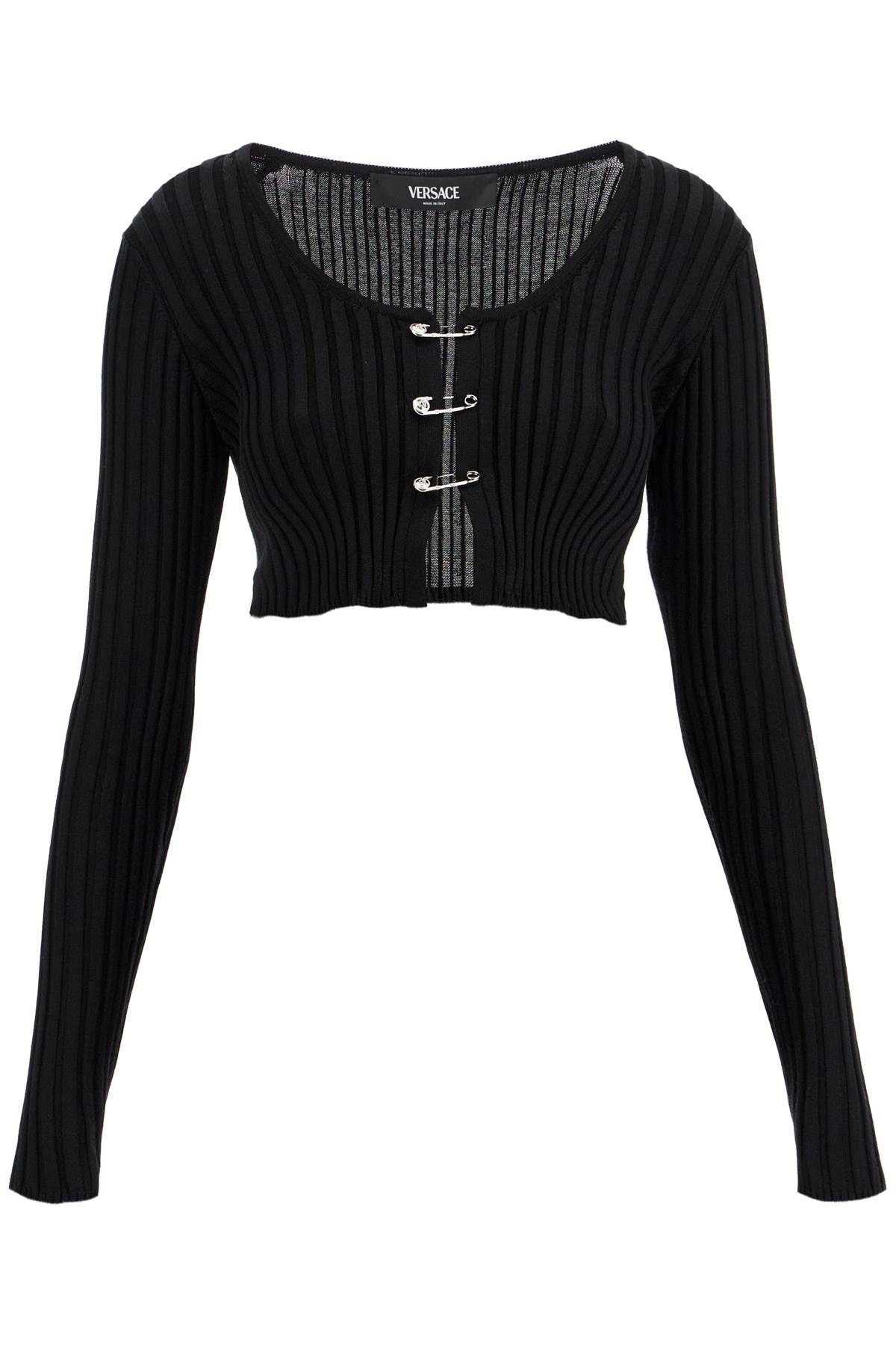 'cropped safety pin cardigan