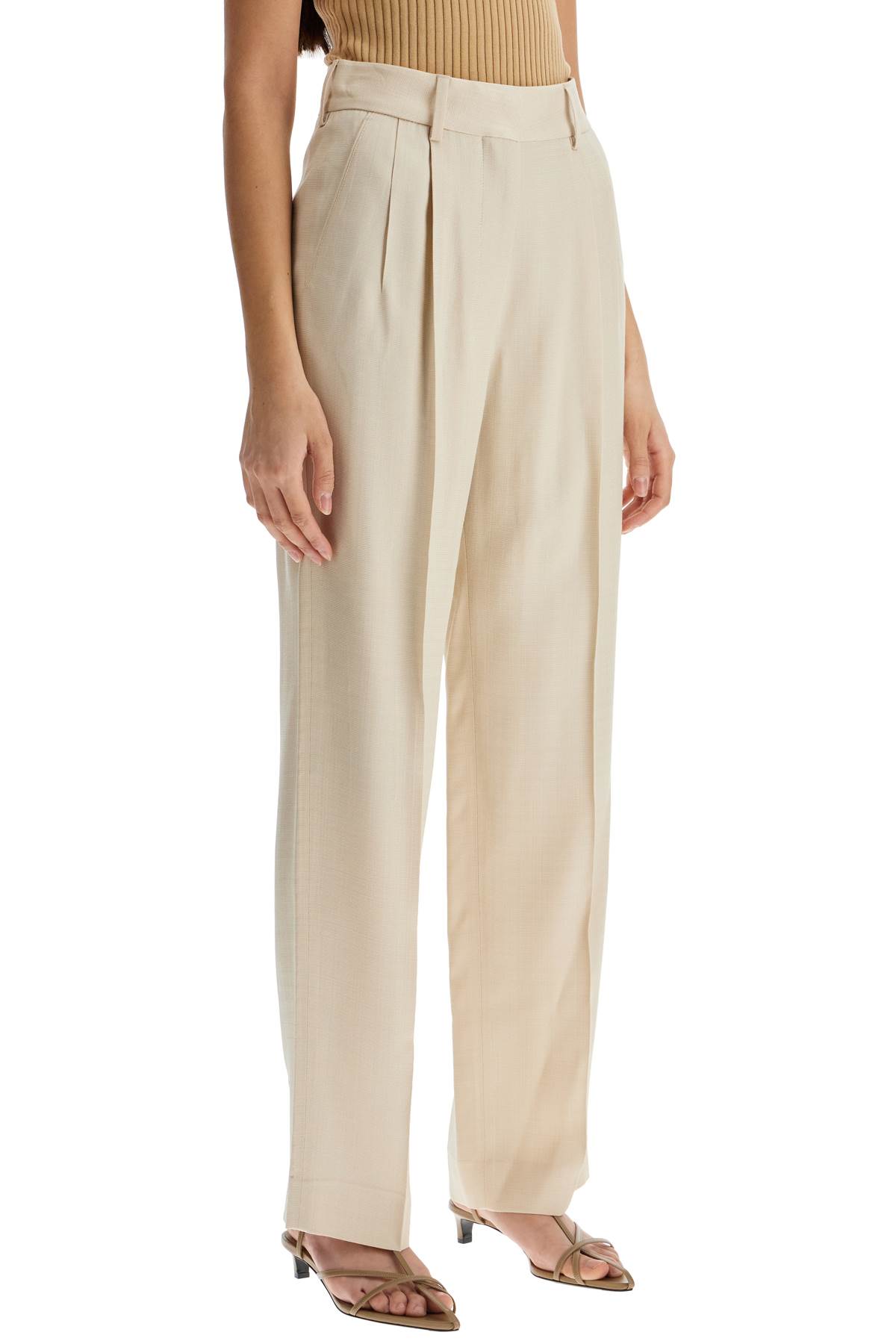 ivory viscose pants with embroidered pocket hover