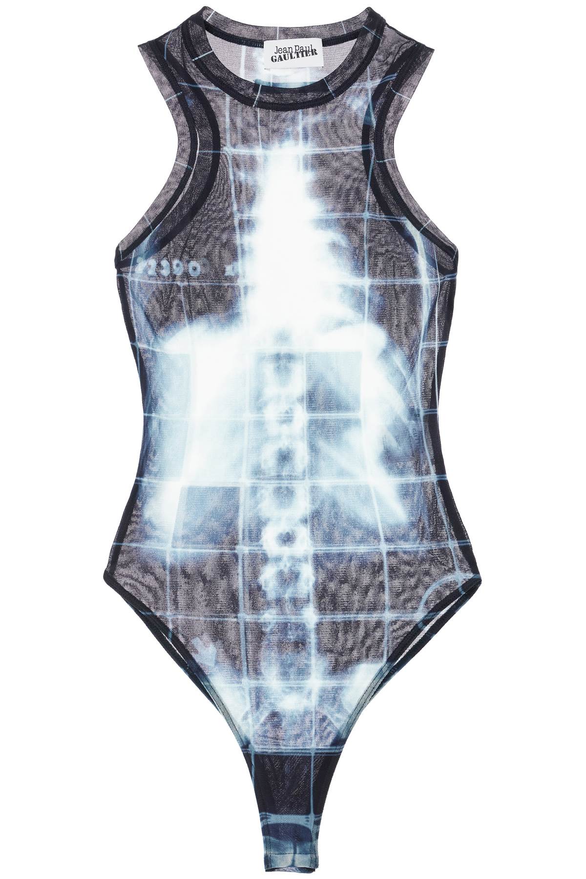 body in black polyamide with x-ray print