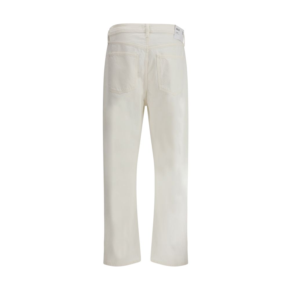 White Cotton Relaxed Fit Jeans hover