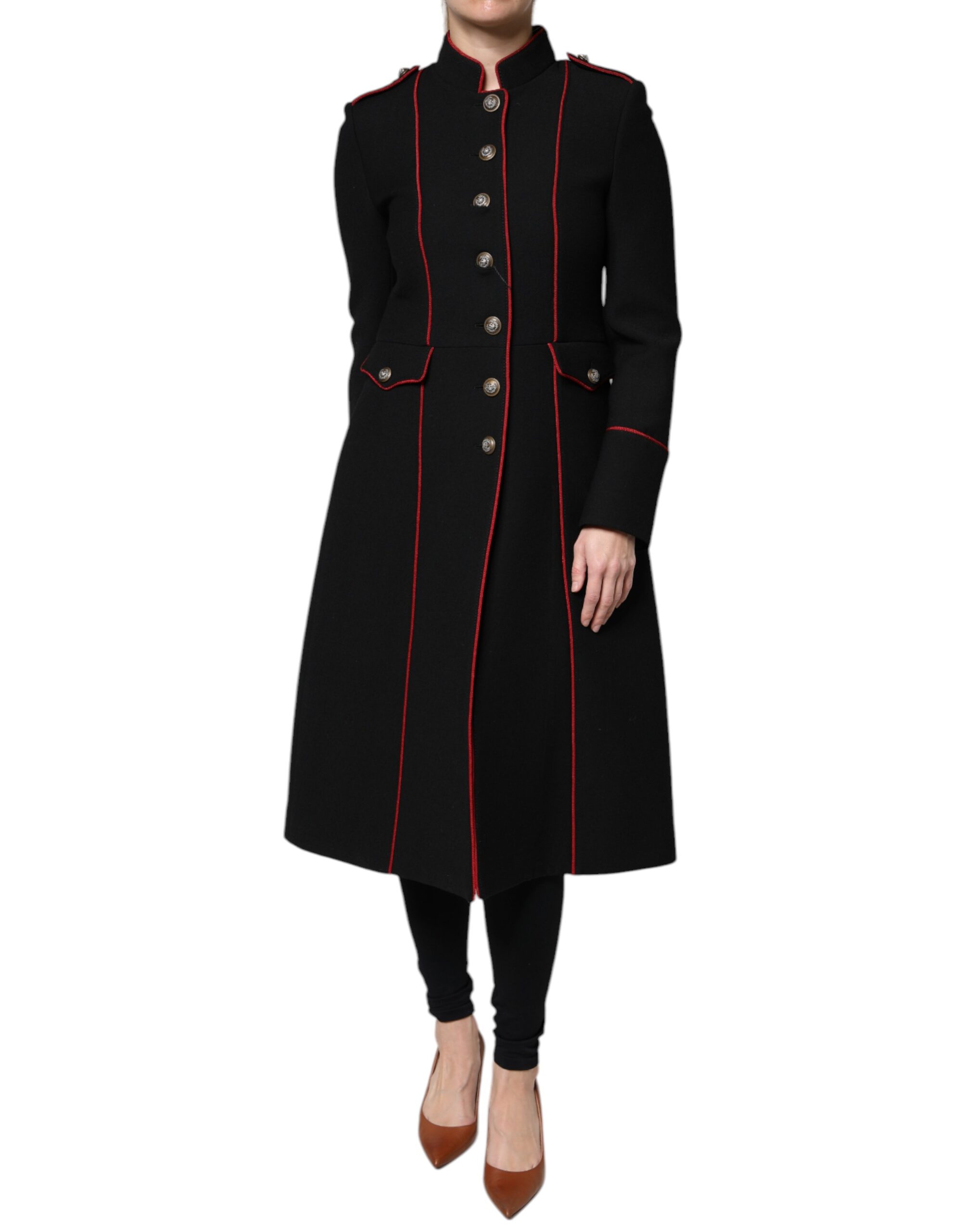 Black Single Breasted Trench Coat Jacket hover