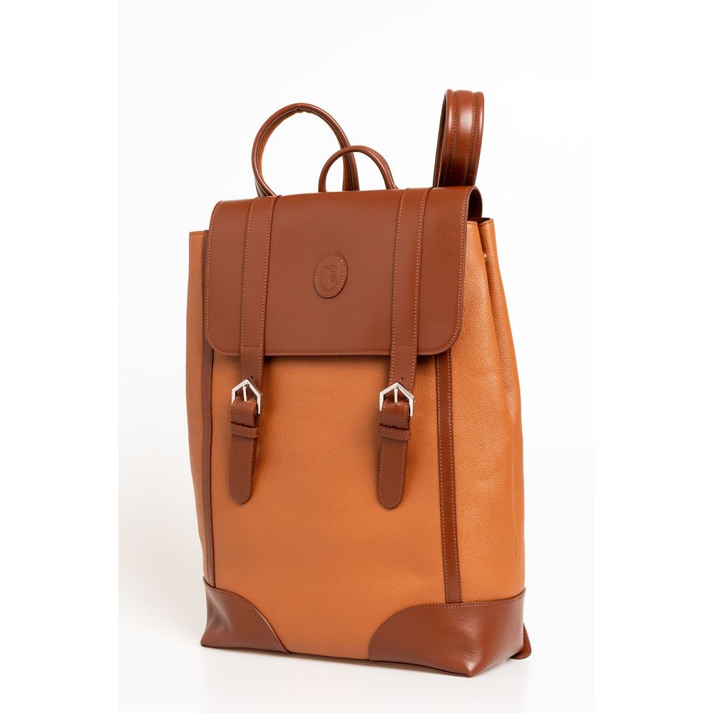 Brown Leather Men Backpack hover