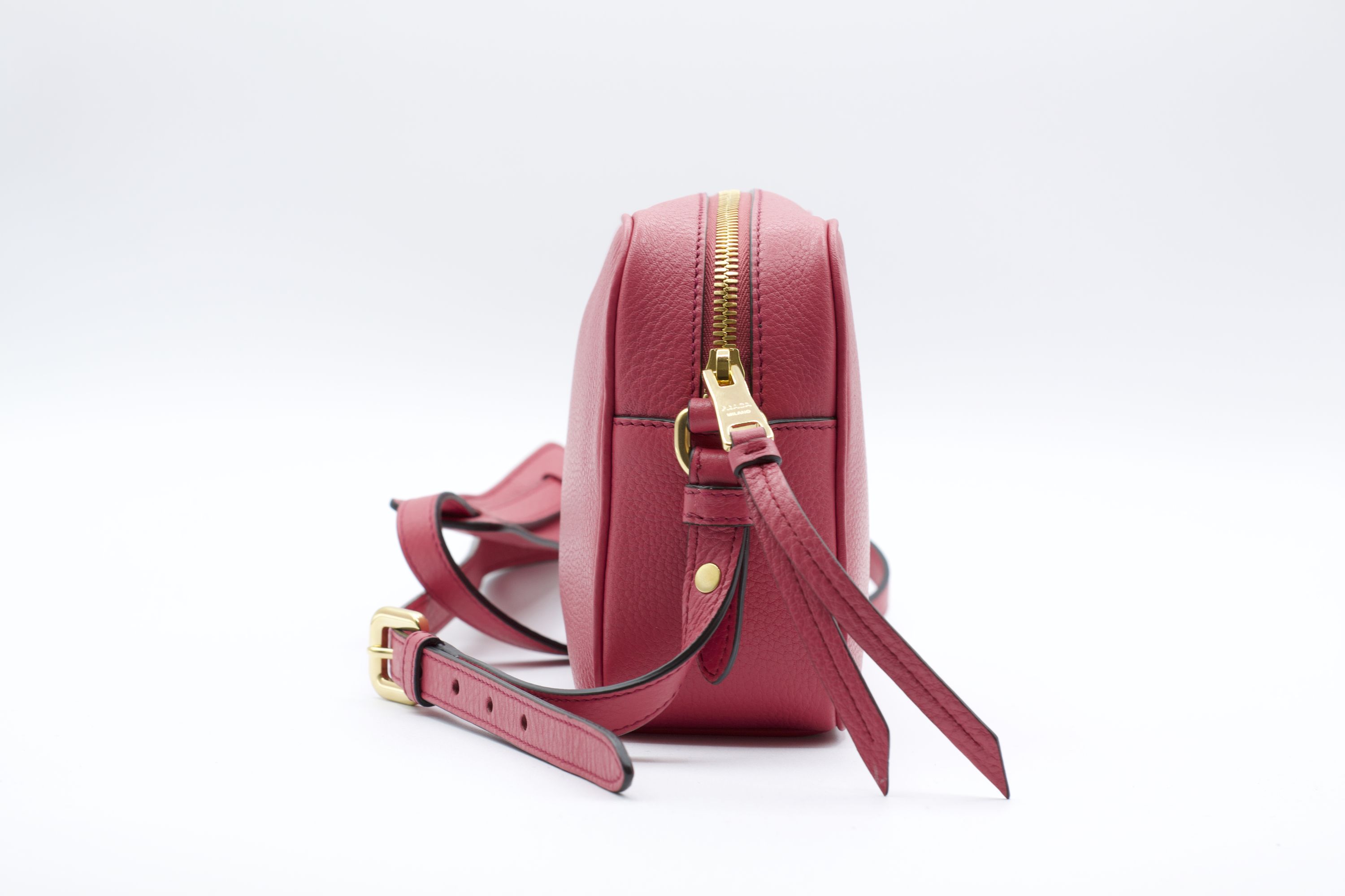 Vitello Phenix Leather Peonia Pink Shoulder Bag hover