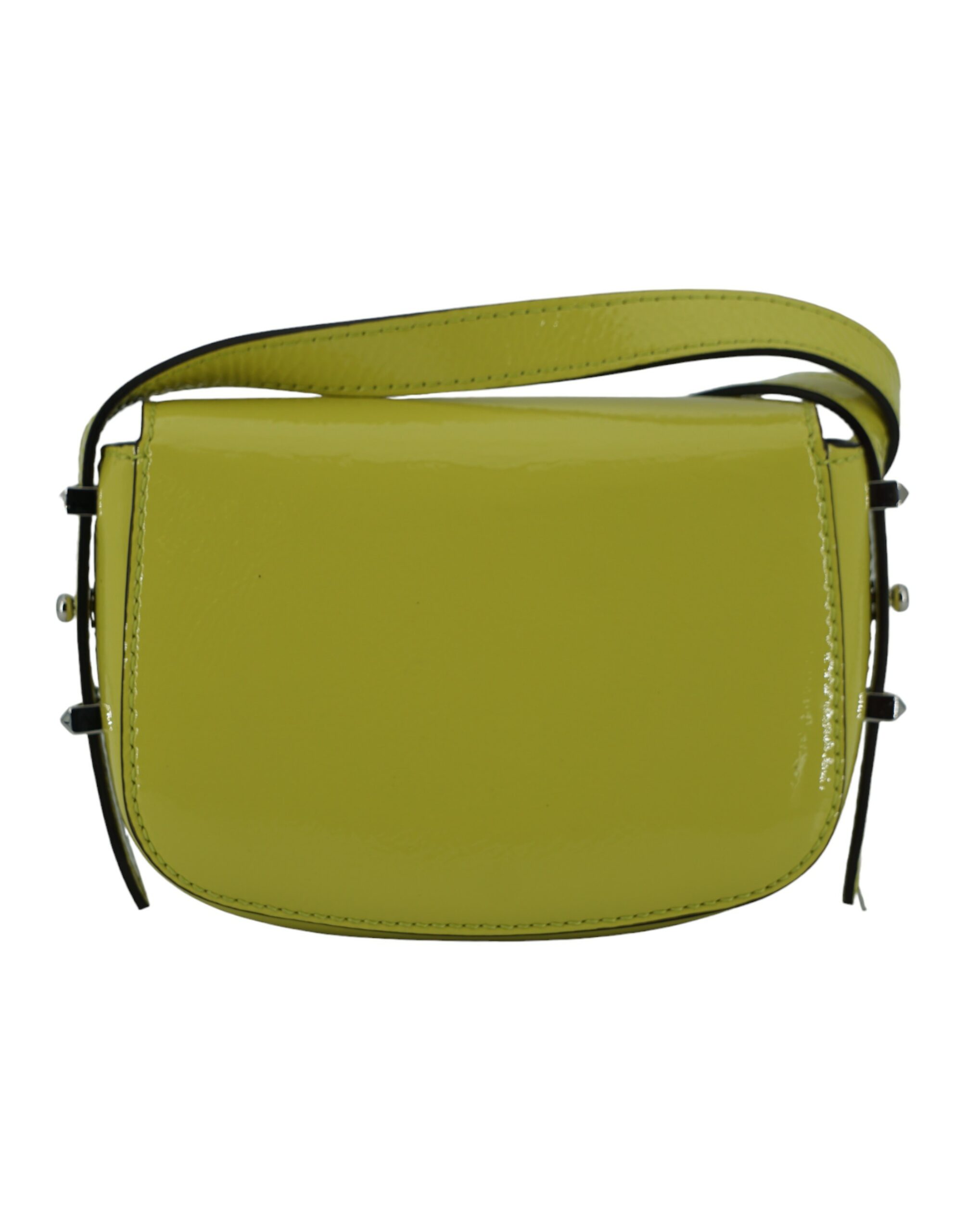 Lime Yellow Leather Small Shoulder Bag hover