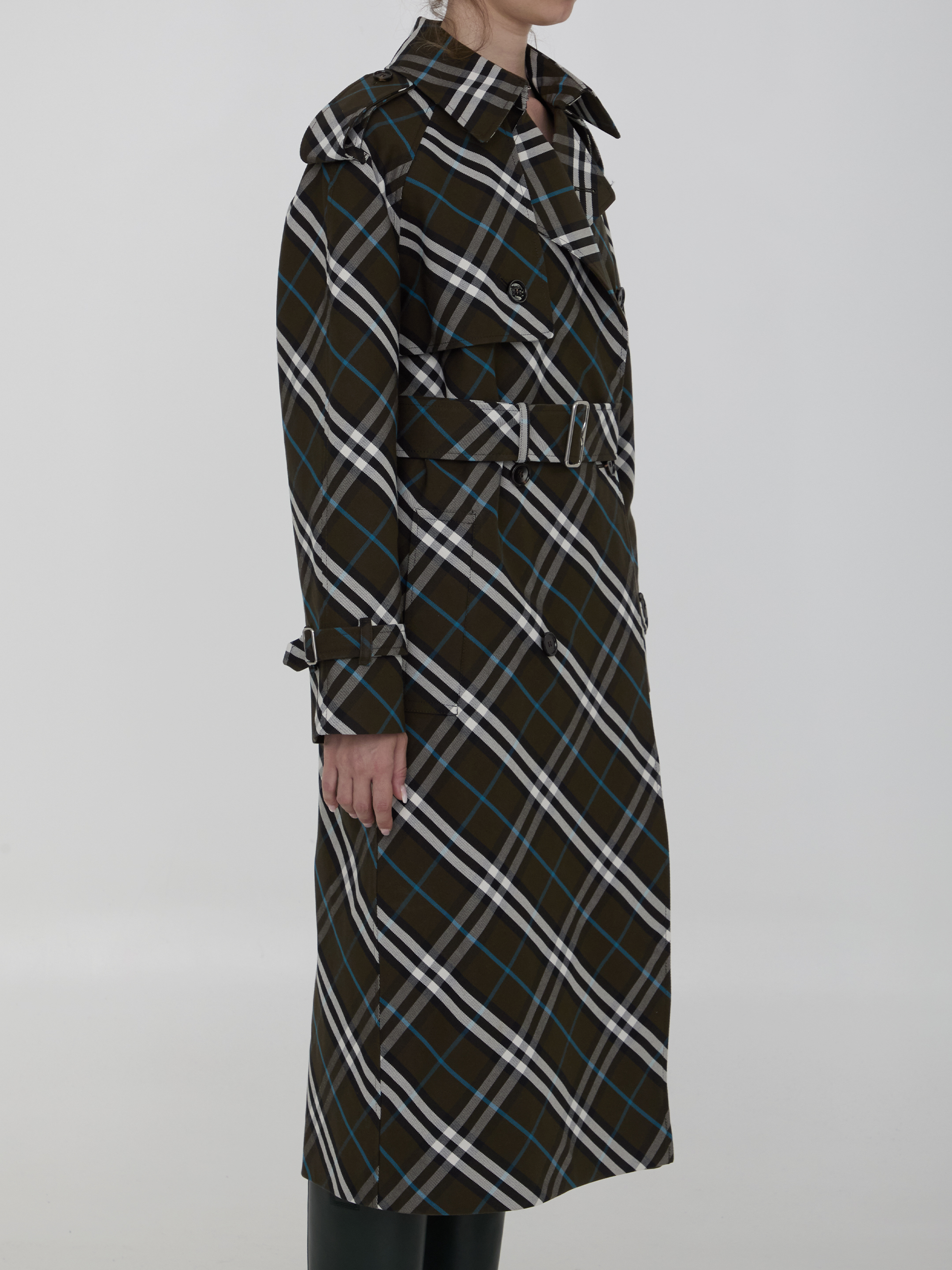 Long trench coat in cotton blend hover