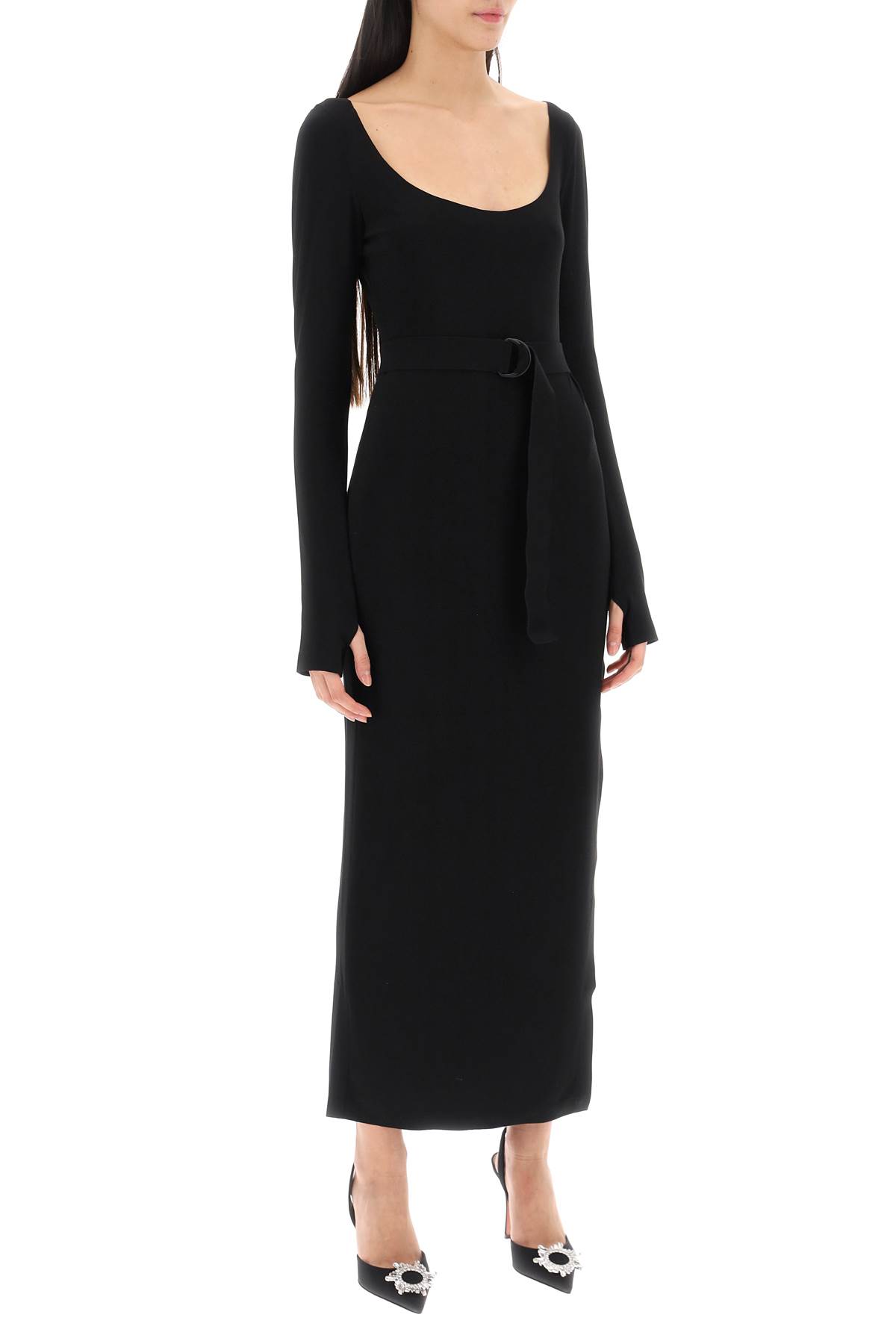 scoop neckline maxi dress hover