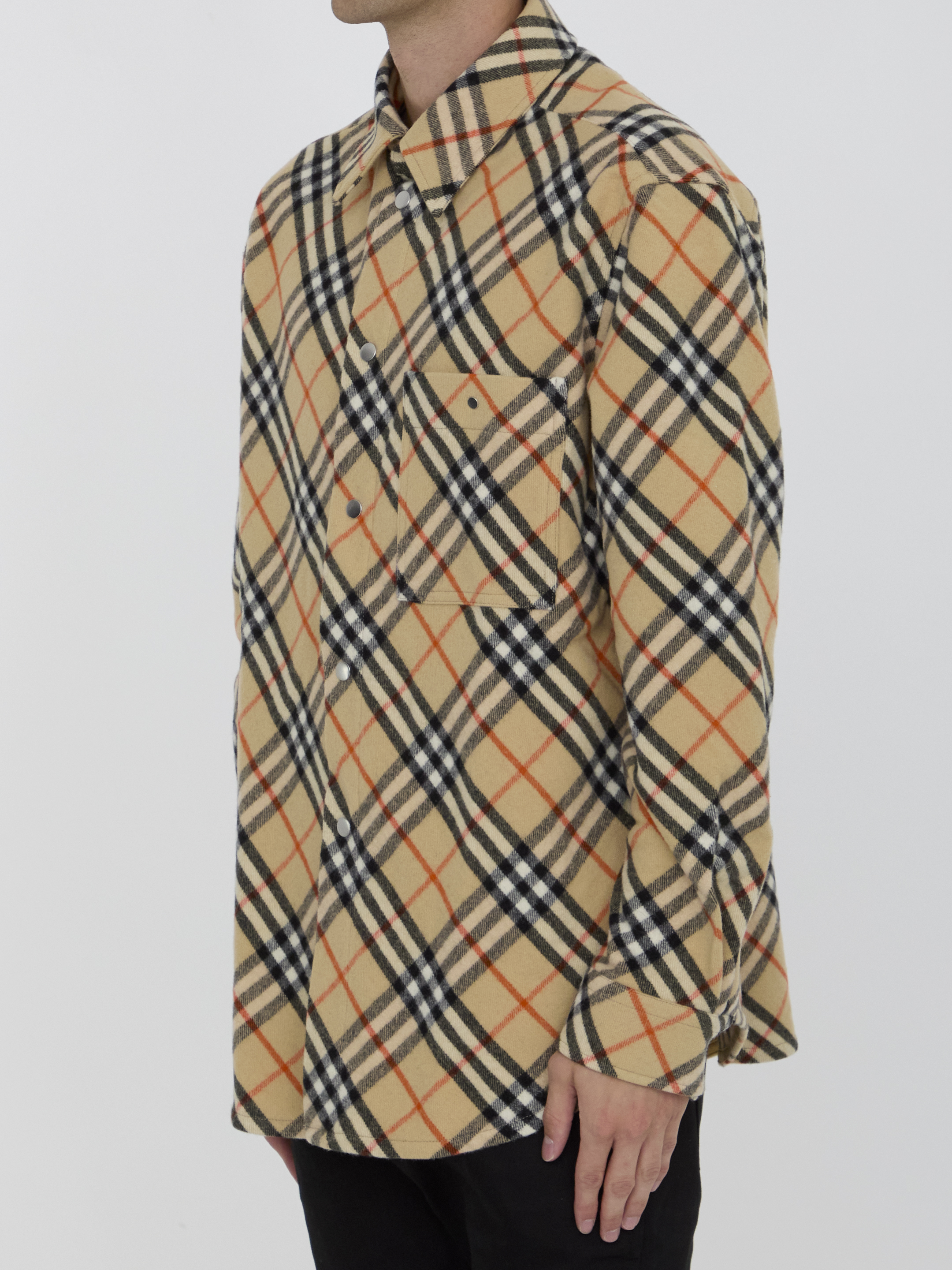 Check wool shirt hover