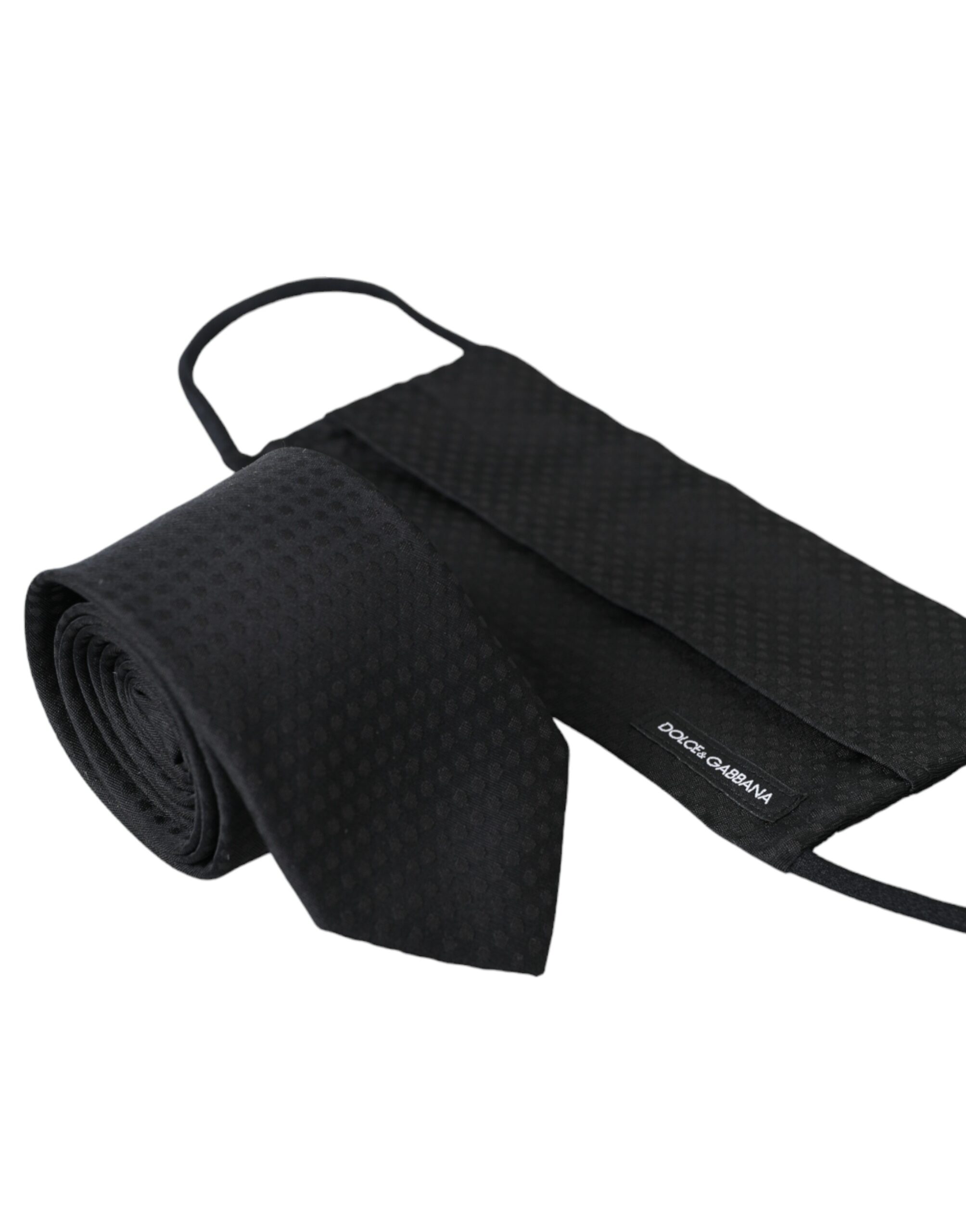 Black 100% Silk Adjustable Necktie Face Mask hover