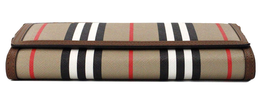 Hannah Icon Stripe Archive Tan E-Canvas Leather Wallet Crossbody Bag hover