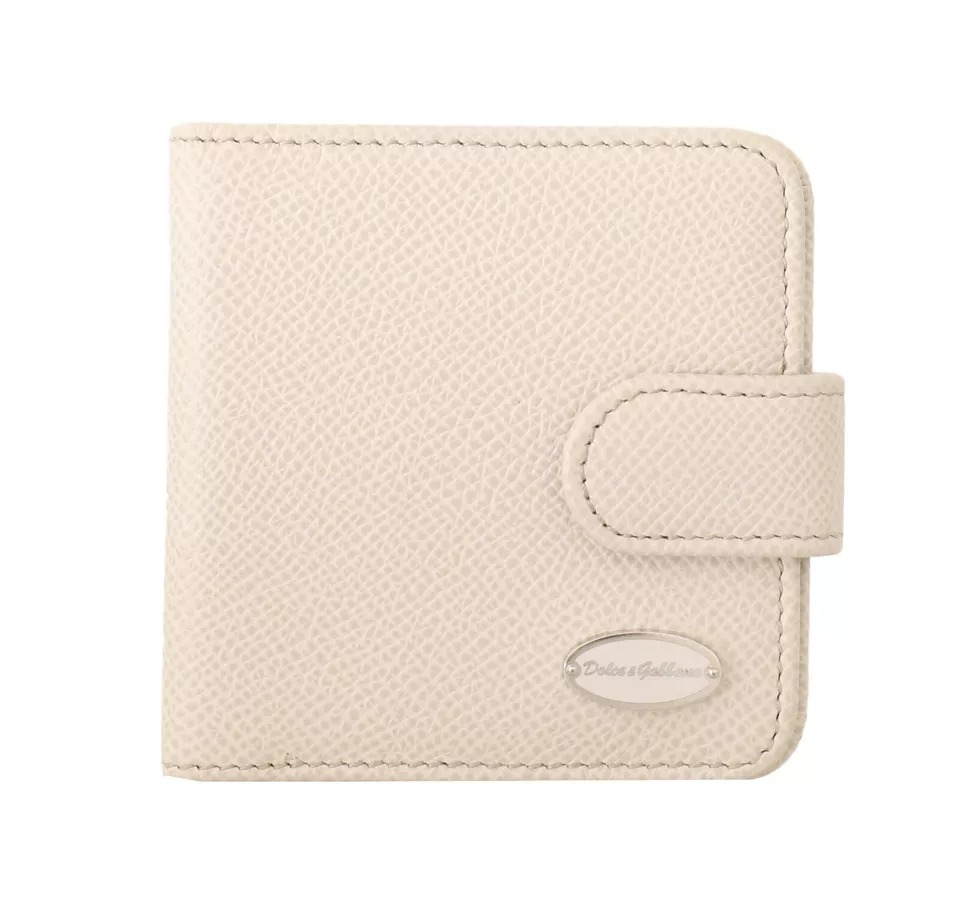 White Dauphine Leather Condom Case Holder Pocket Wallet hover