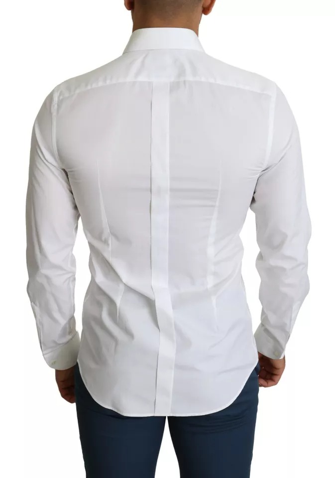 White Formal Tuxedo Dress GOLD Shirt hover