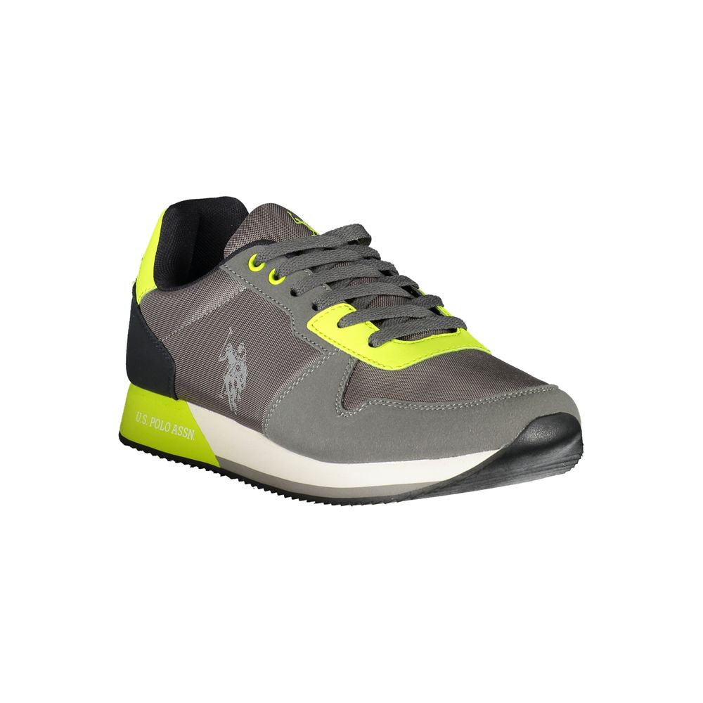 Gray Polyester Men Sneaker hover