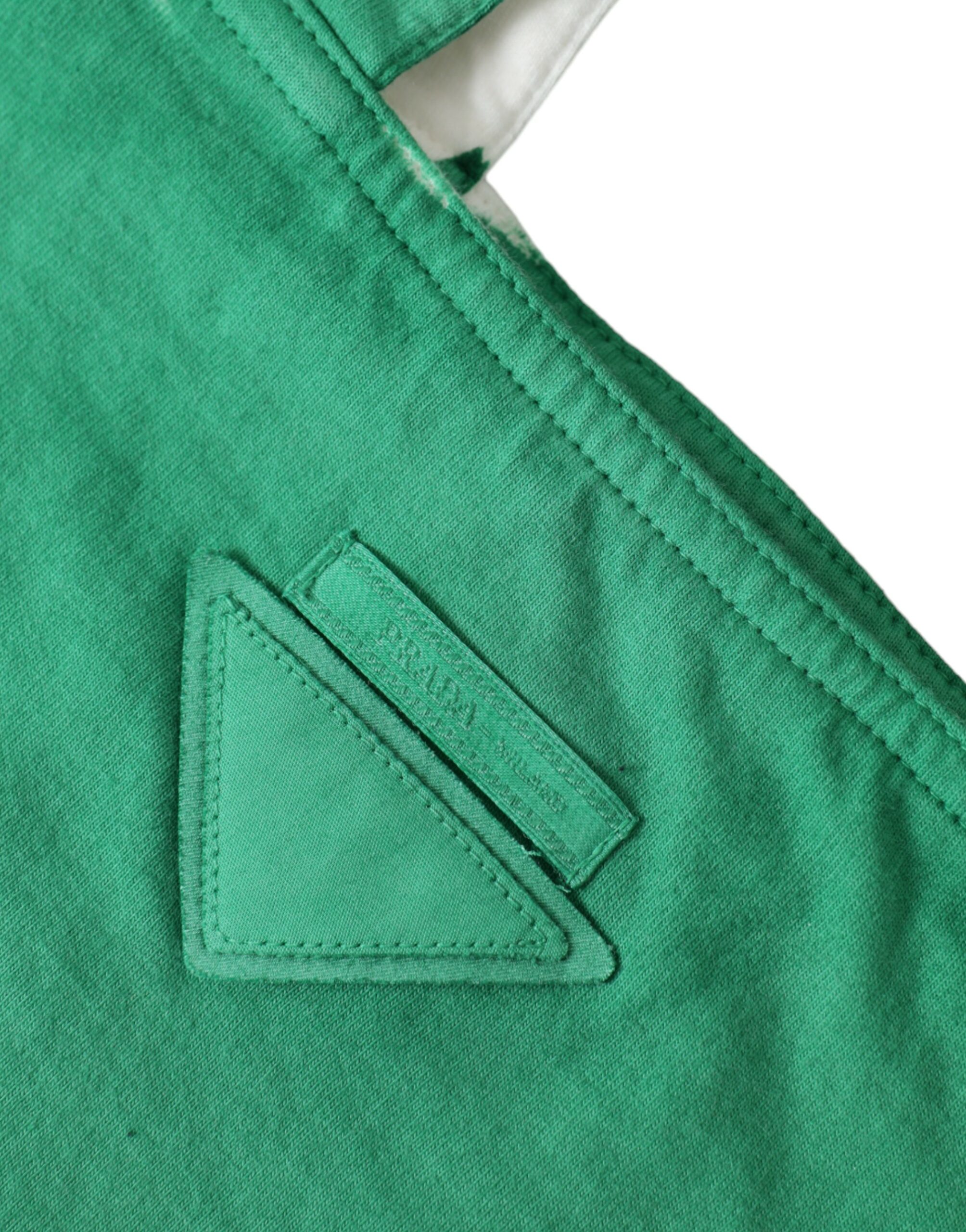 Green Jersey Fabric Logo Shoulder Shopping Tote Shopping Bag hover