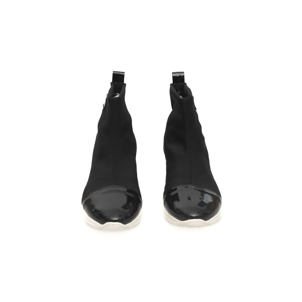 Black Leather Women Sneaker hover