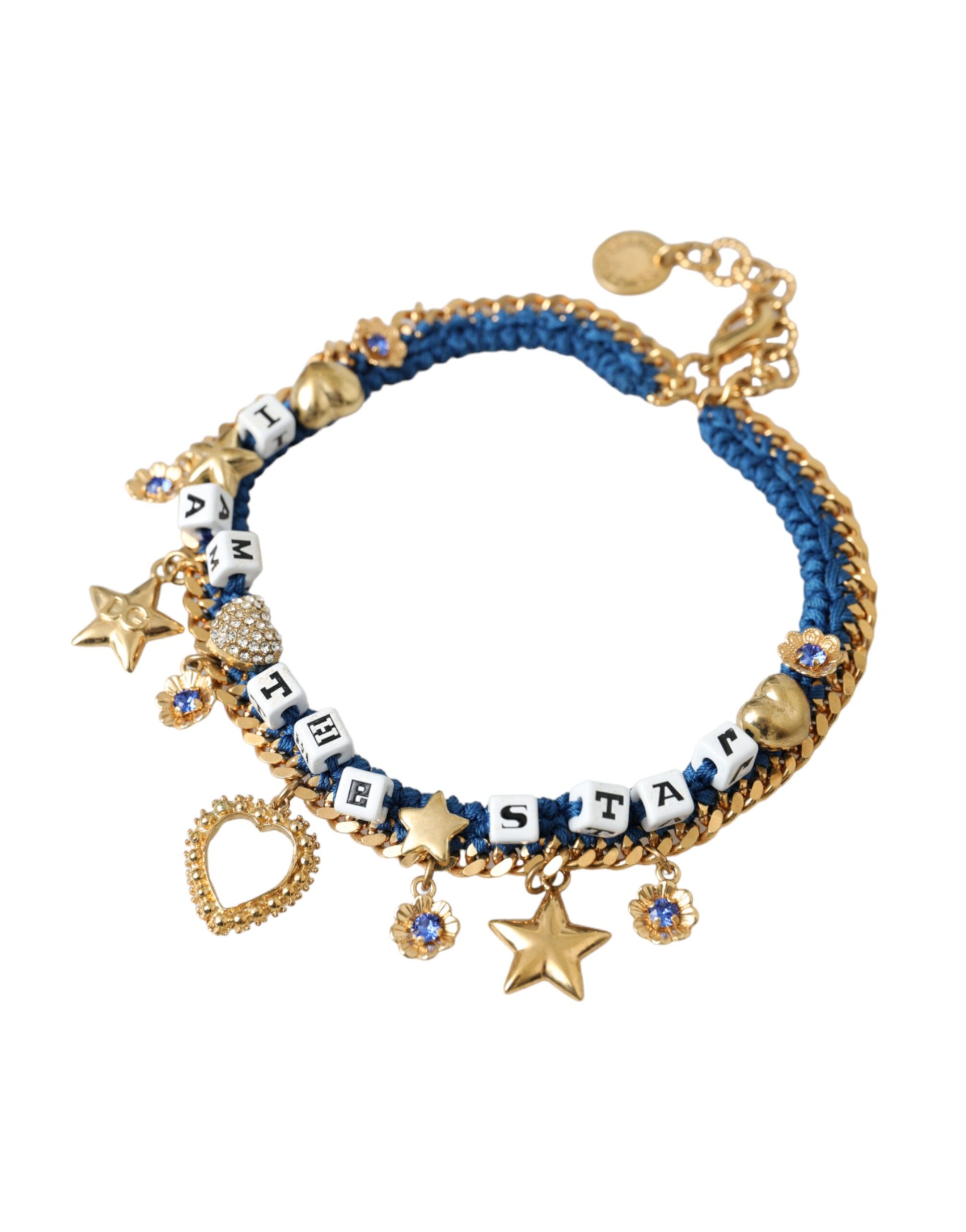 Gold Tone Brass Chain Iam The Star Bracelet hover