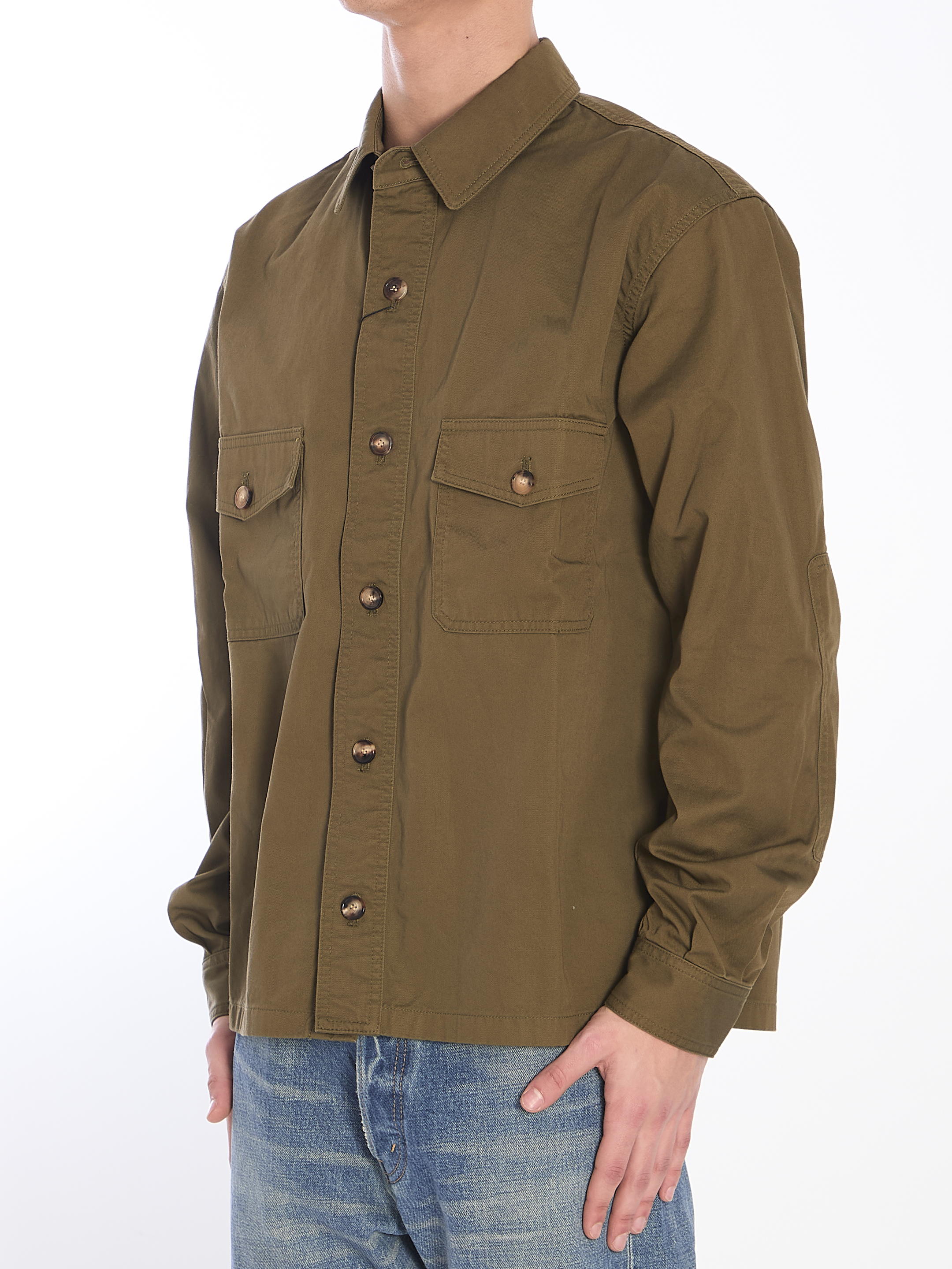 Cotton twill overshirt hover