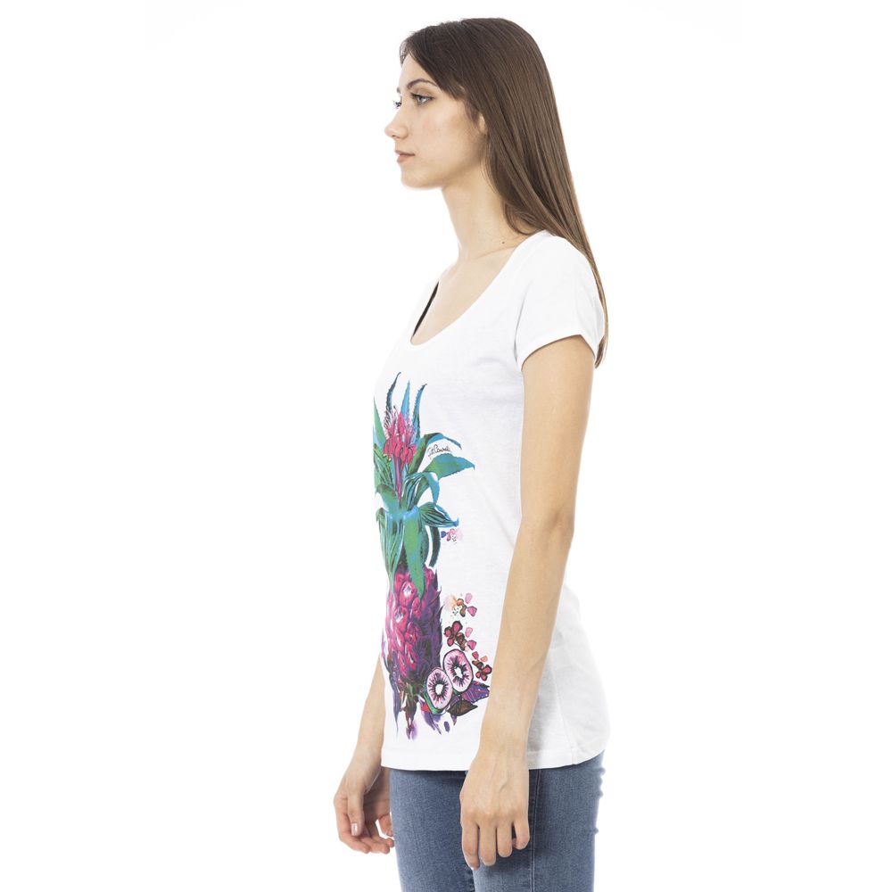 White Cotton Women T-Shirt hover