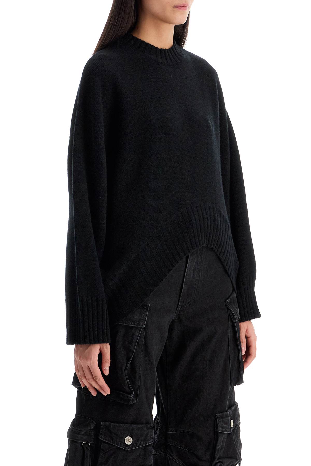 asymmetric wool and cashmere pullover hover