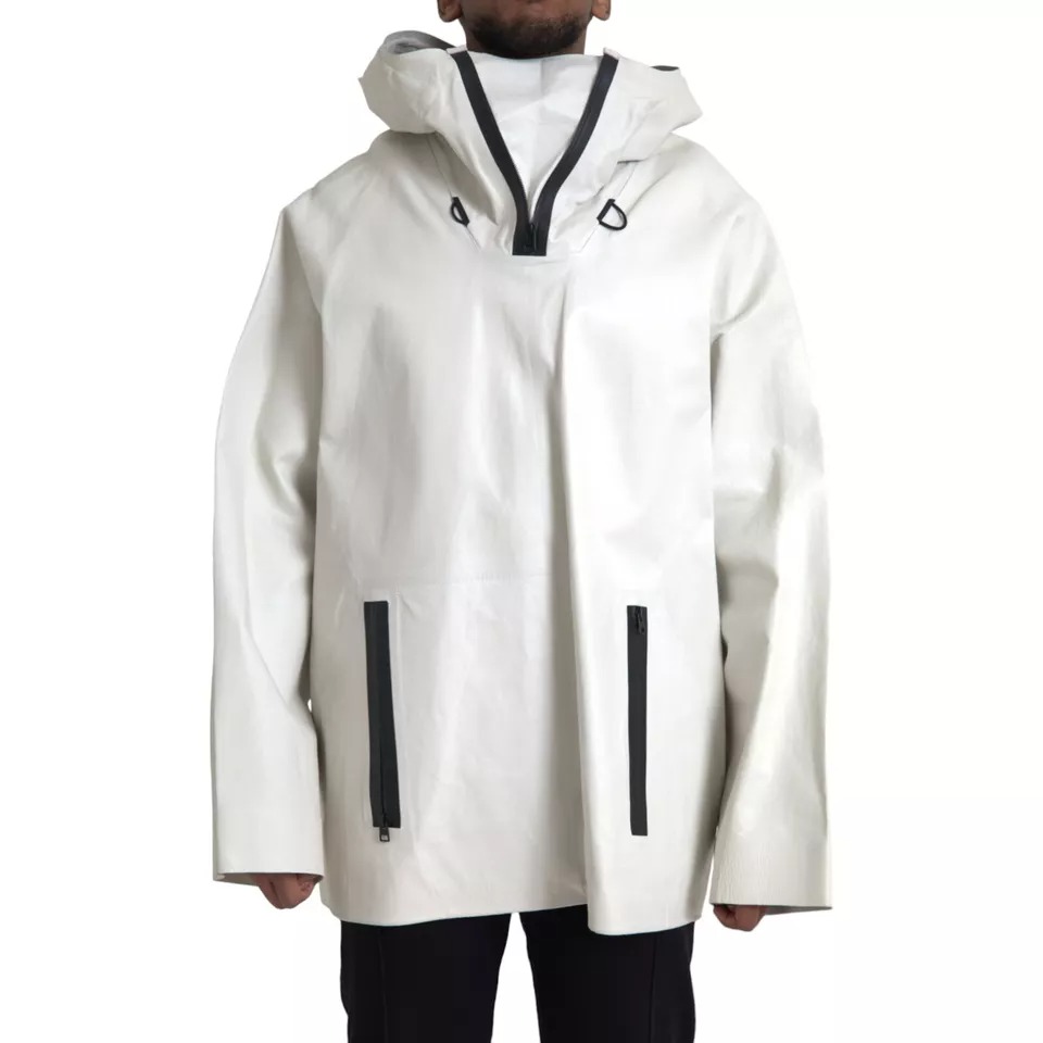 White Leather Men Waterproof Jacket Blouson hover