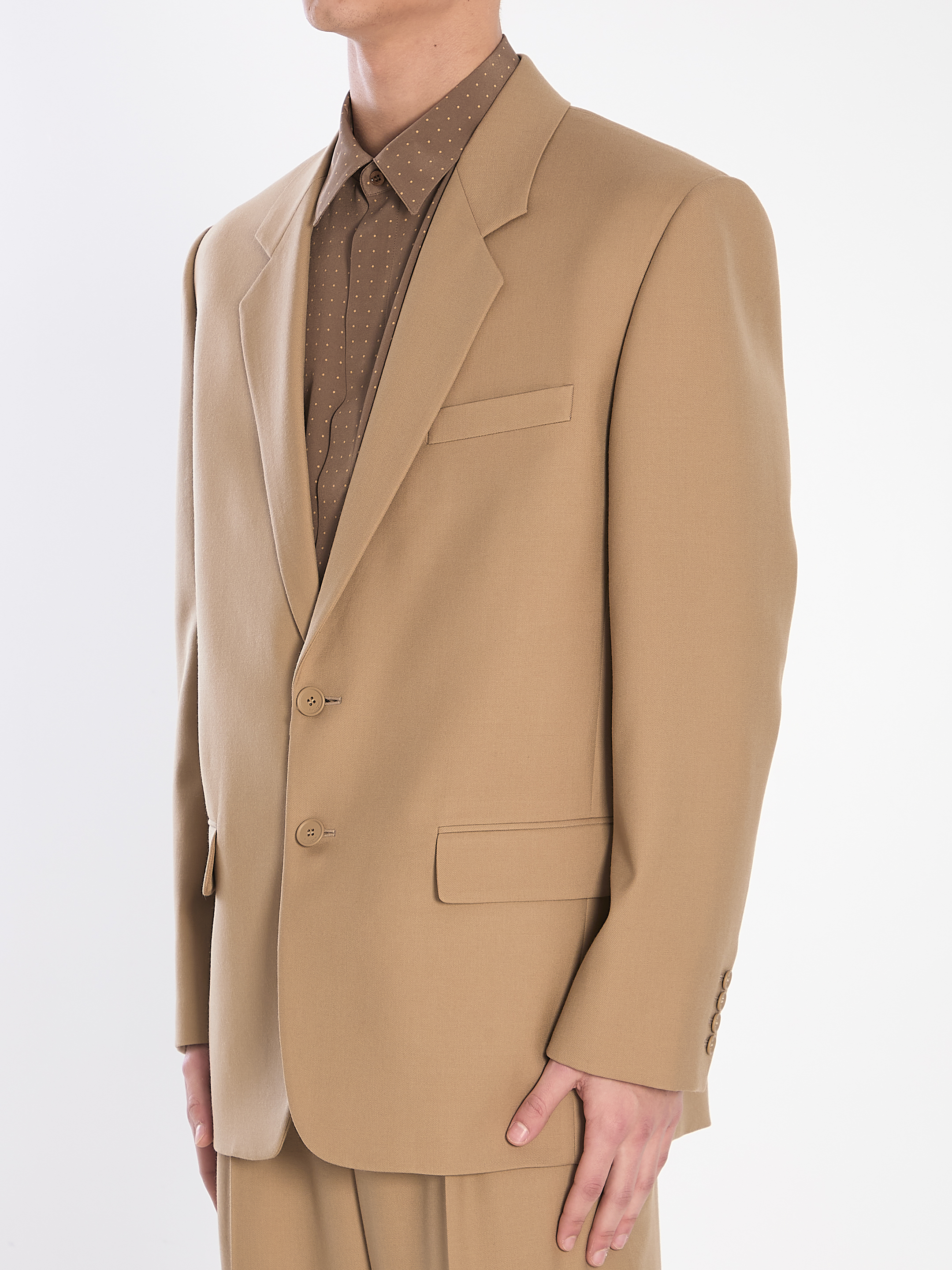 Single-breasted wool jacket hover