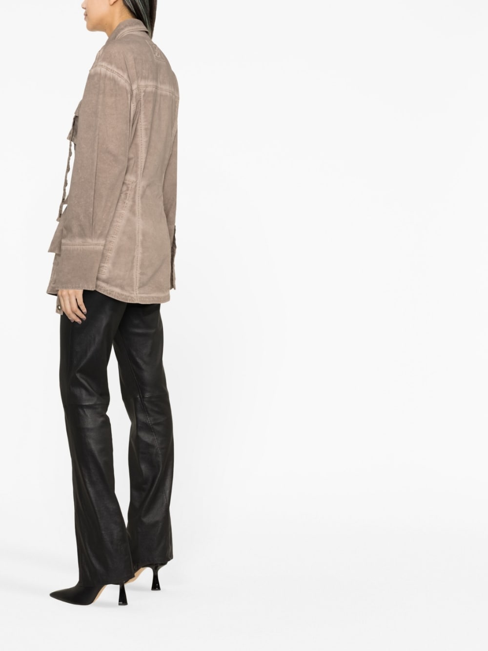 Eyelet-Embellished Denim Jacket hover