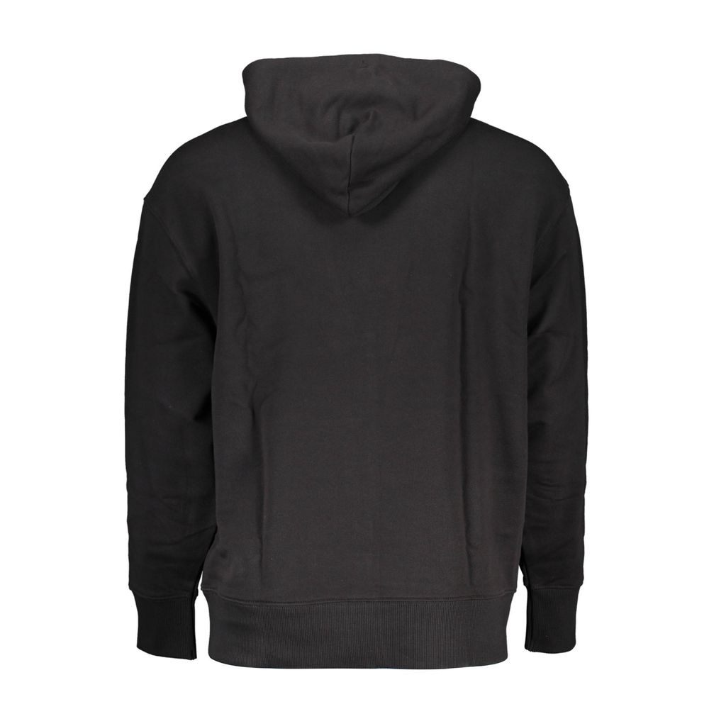 Black Cotton Men Sweater Hoodie hover