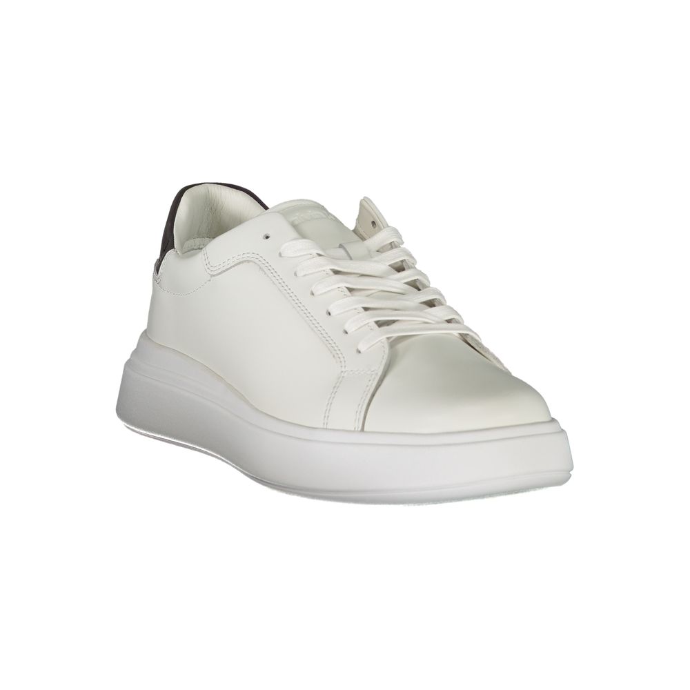 Sleek White Contrast Lace-Up Sneakers hover