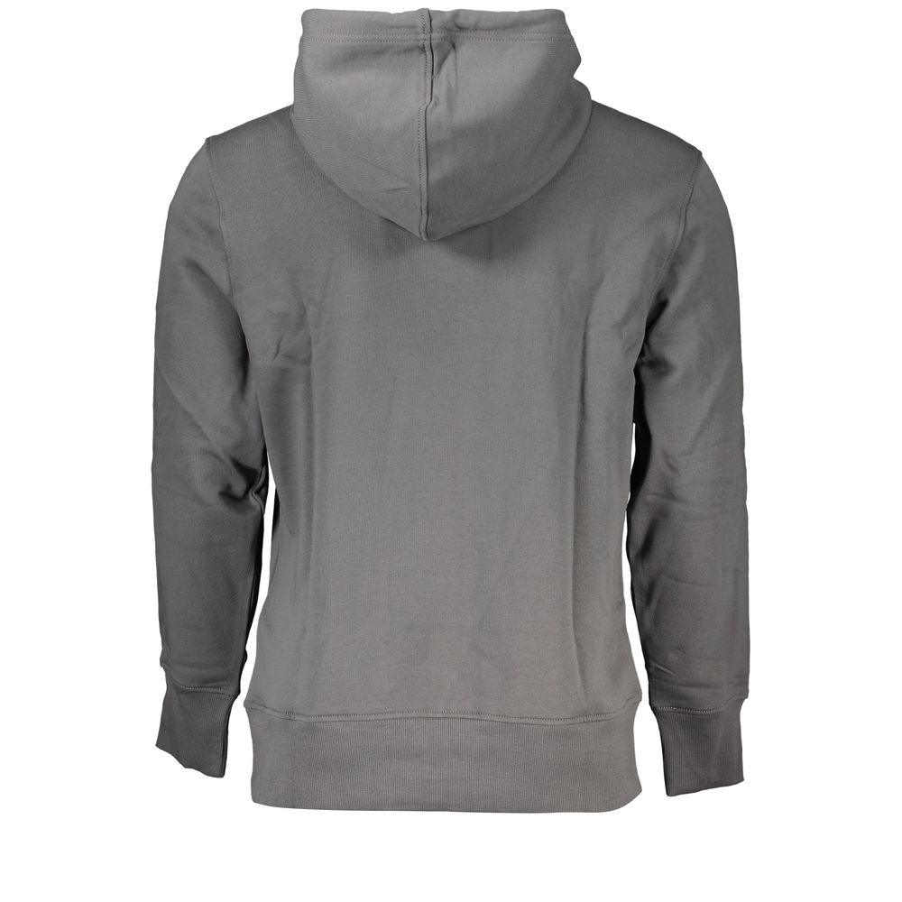 Elegant Gray Hooded Sweatshirt hover