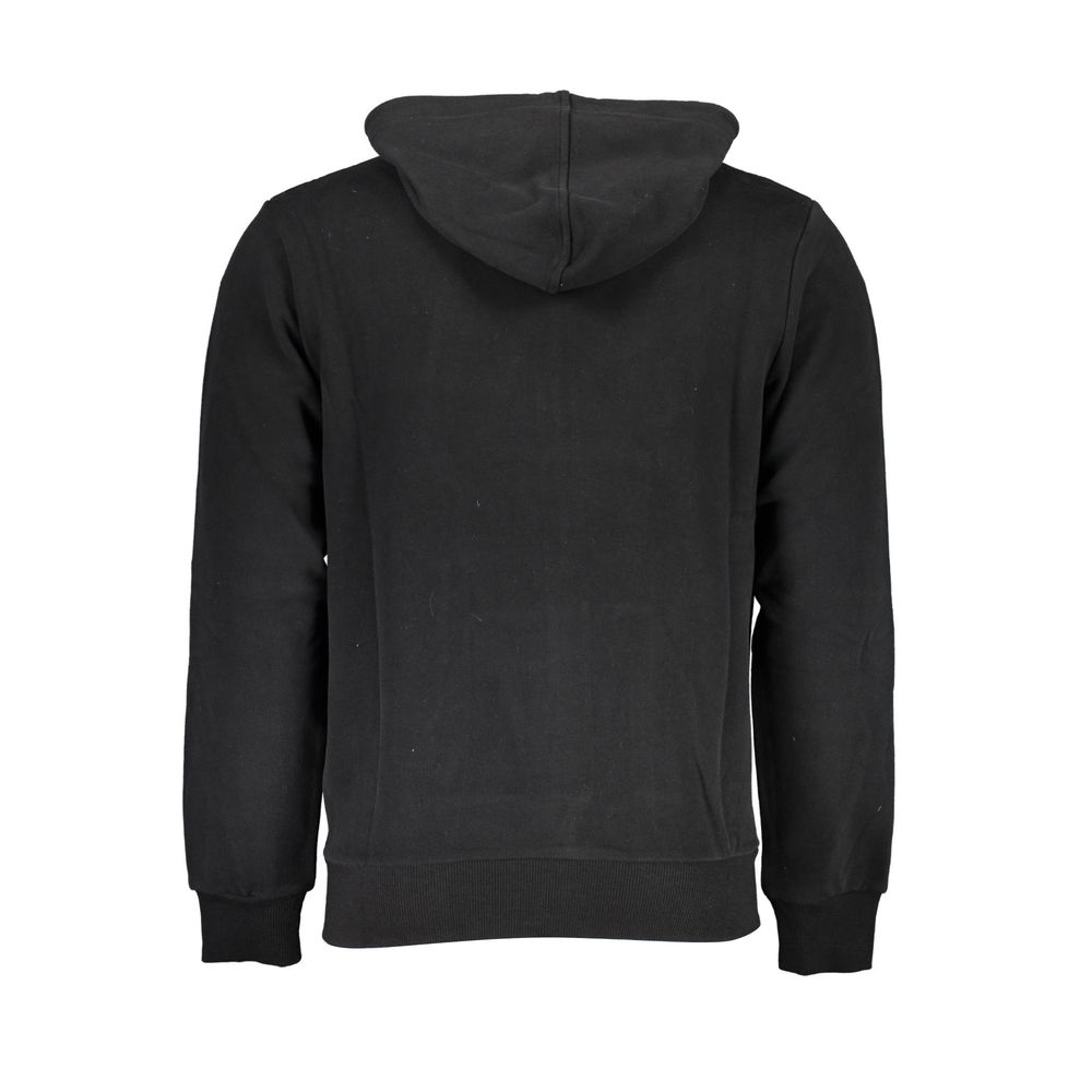 Black Cotton Men Sweater with Hood hover