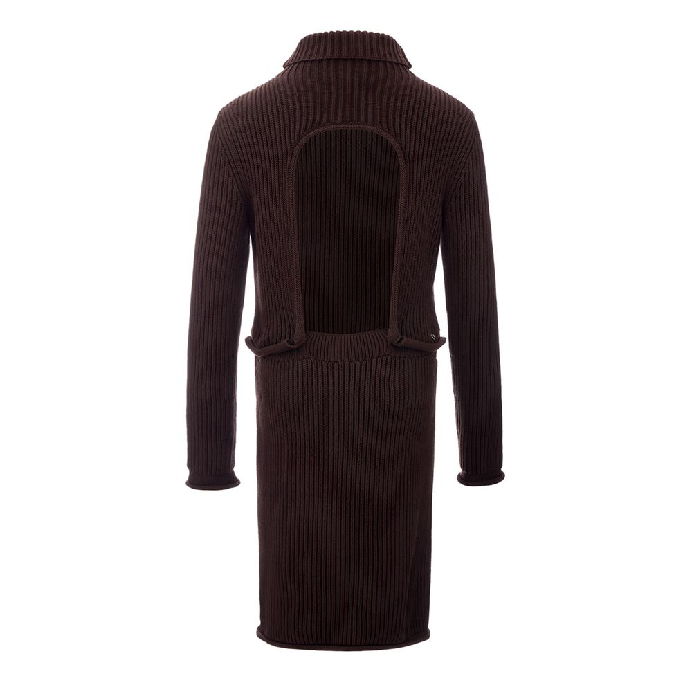 Elegant Viscose Brown Dress hover