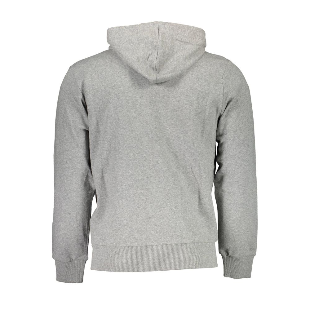 Gray Cotton Men Sweater with Hood hover