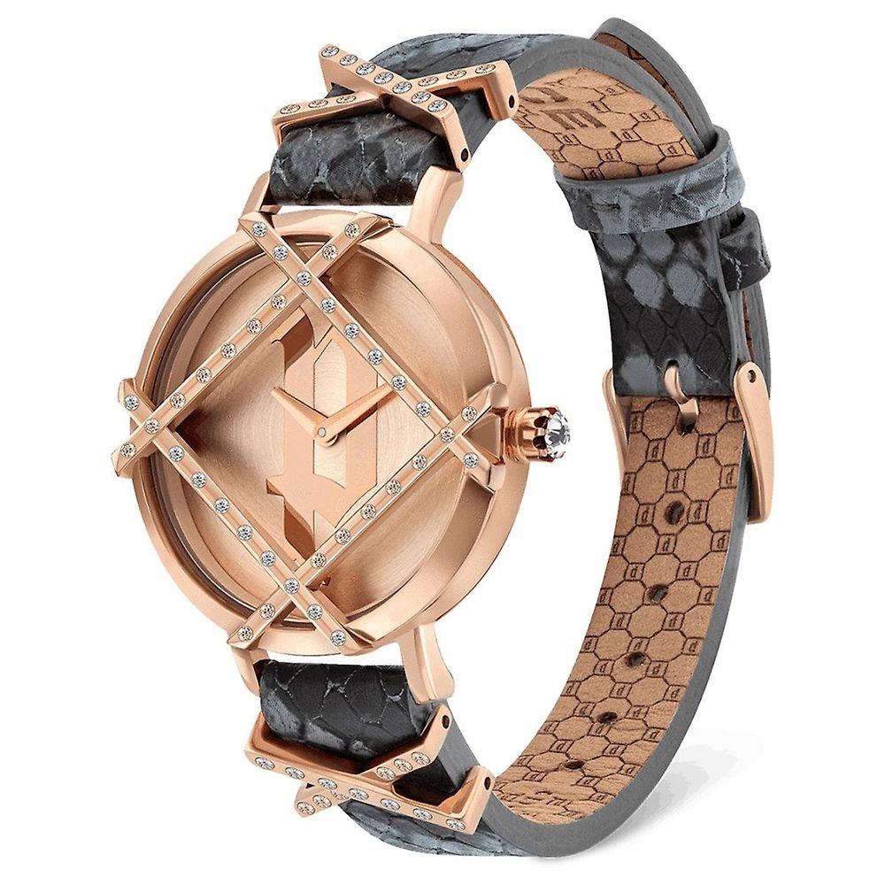 Gray Leather Dress Watch hover