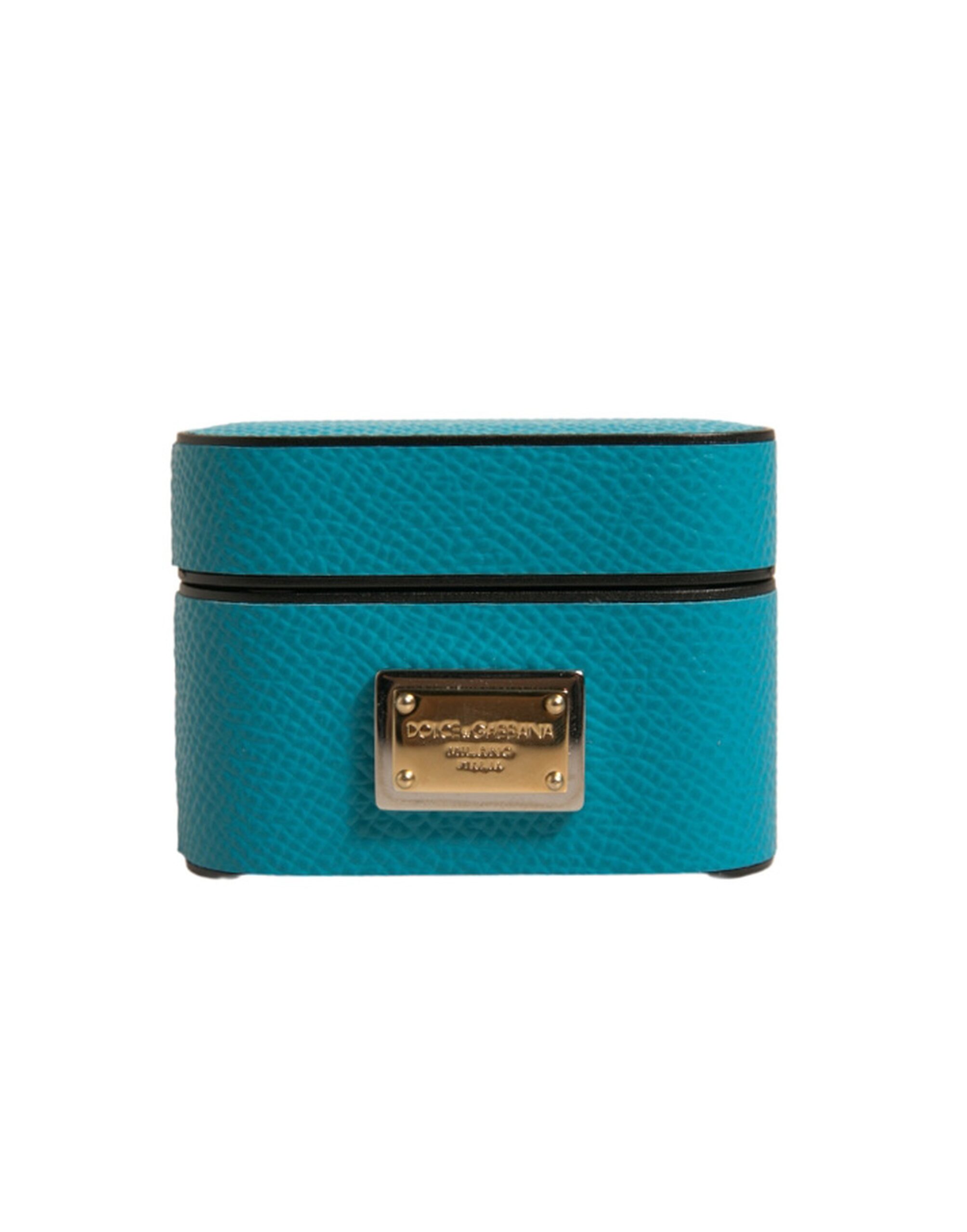 Green Leather Metal Logo Plaque Holder Airpods Case hover